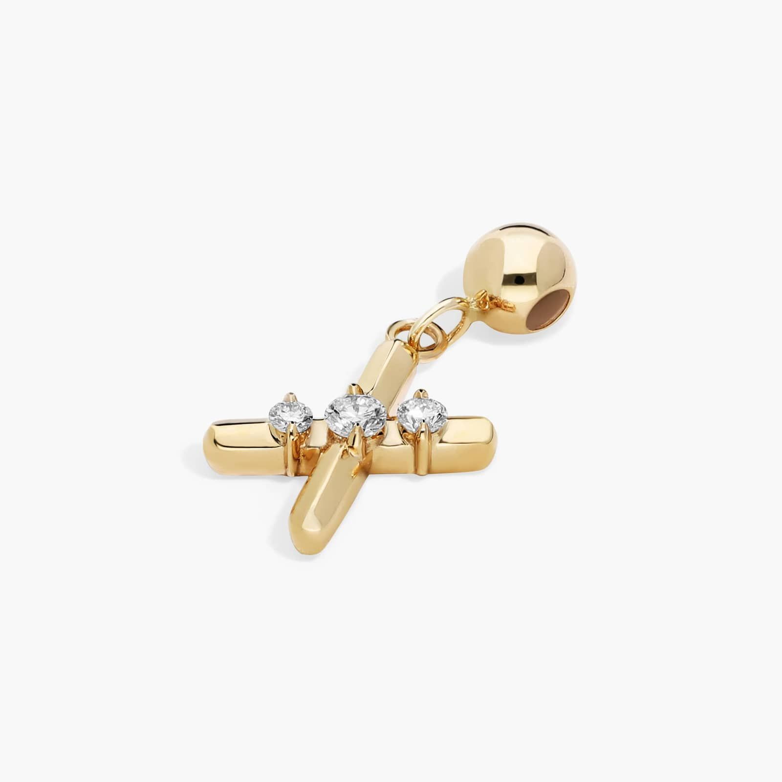 X Initial Lab-Grown Diamond Charm In 14K Yellow Gold By James Allen
