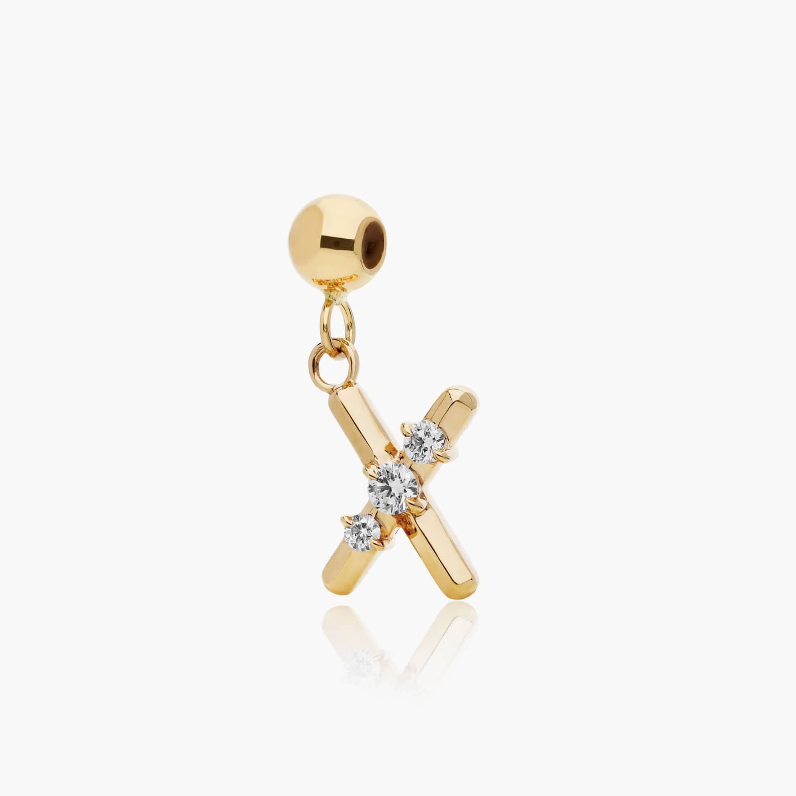 X Initial Lab-Grown Diamond Charm In 14K Yellow Gold By James Allen
