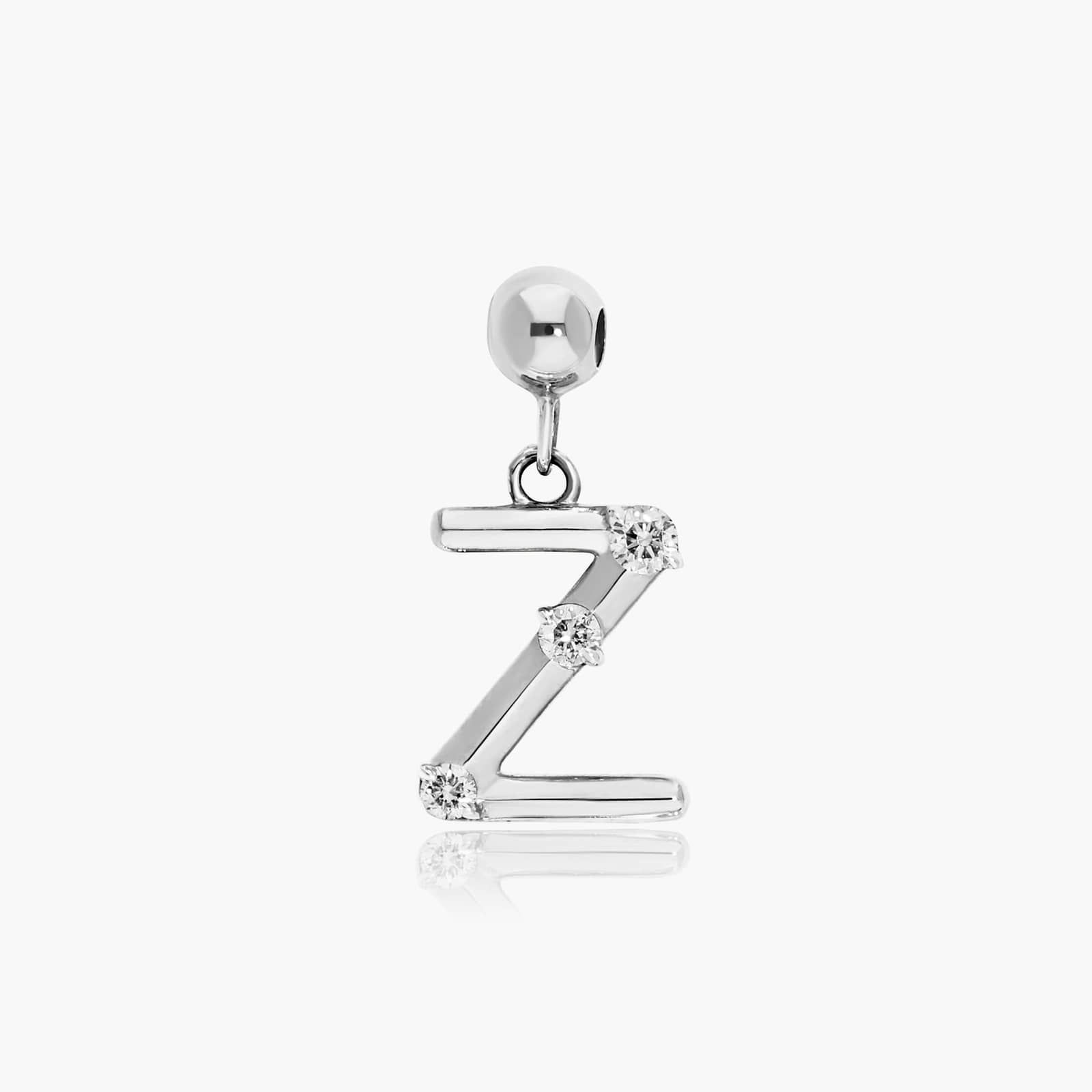 Z Initial Lab-Grown Diamond Charm In 14K White Gold By James Allen