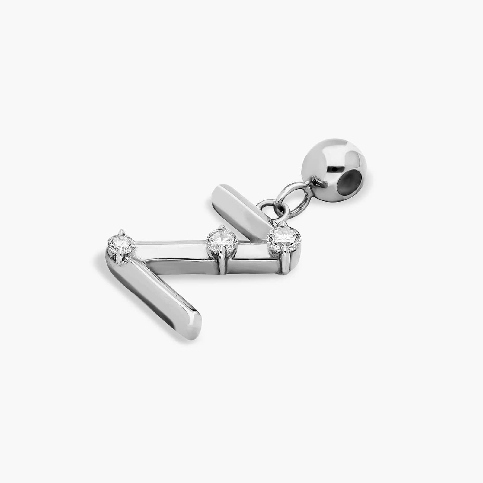 Z Initial Lab-Grown Diamond Charm In 14K White Gold By James Allen