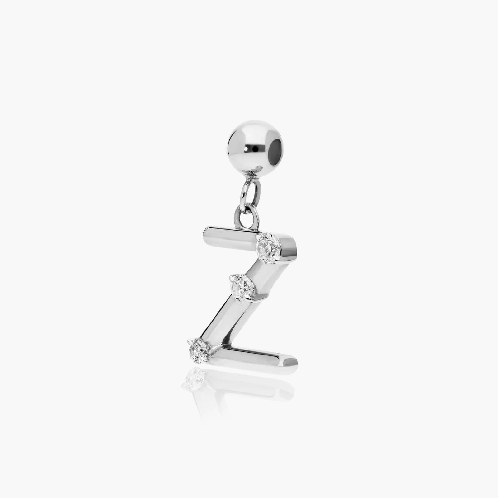 Z Initial Lab-Grown Diamond Charm In 14K White Gold By James Allen