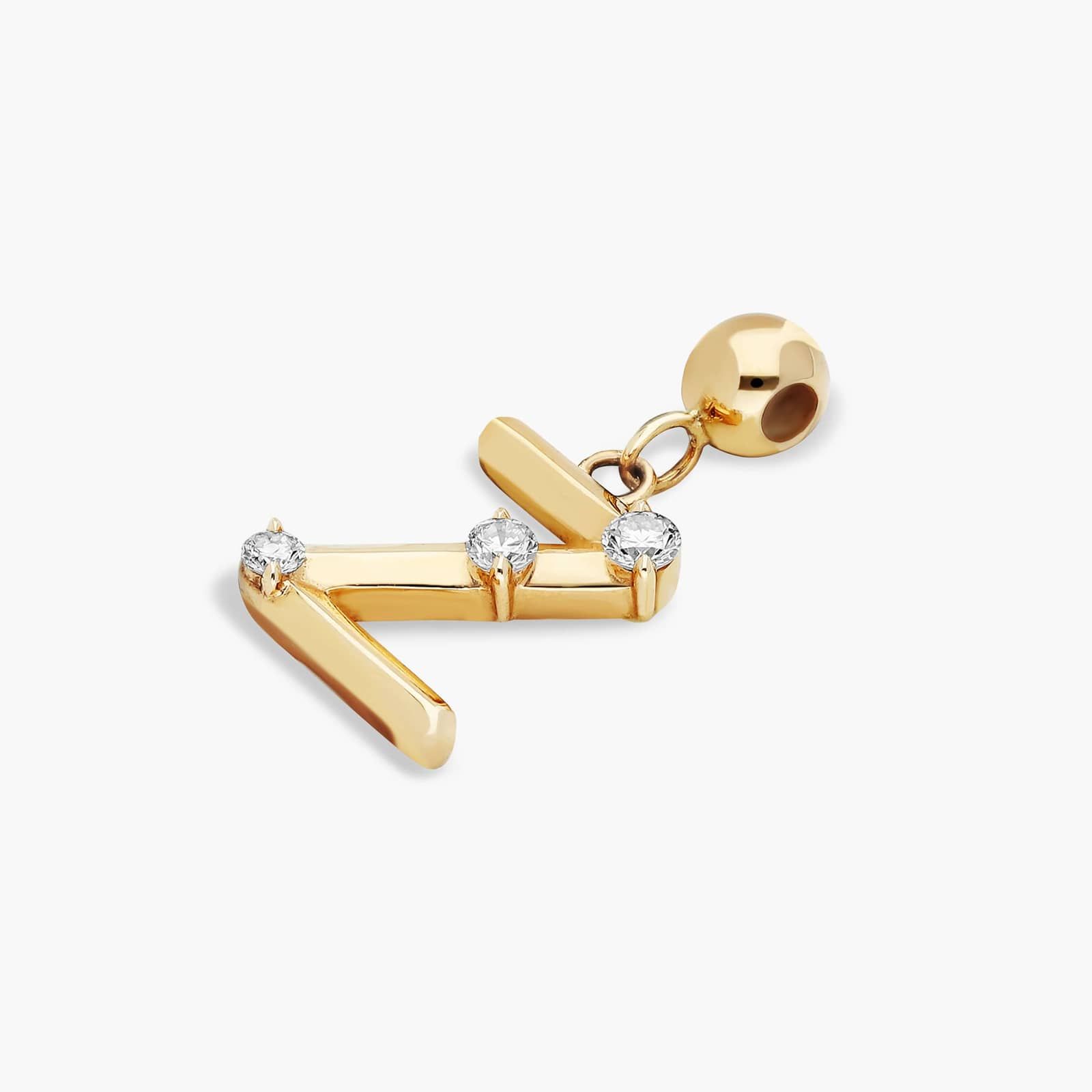 Z Initial Lab-Grown Diamond Charm In 14K Yellow Gold By James Allen