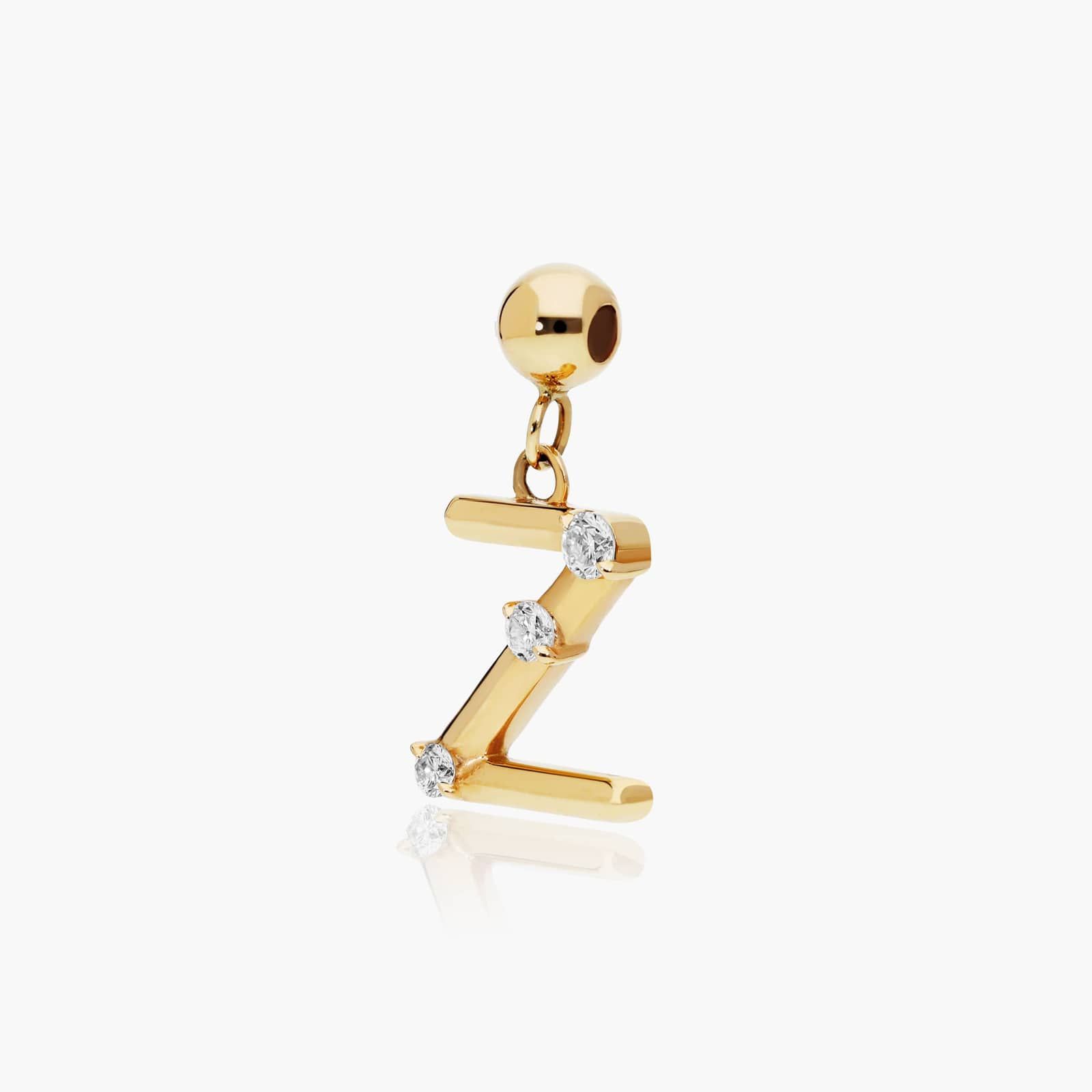 Z Initial Lab-Grown Diamond Charm In 14K Yellow Gold By James Allen