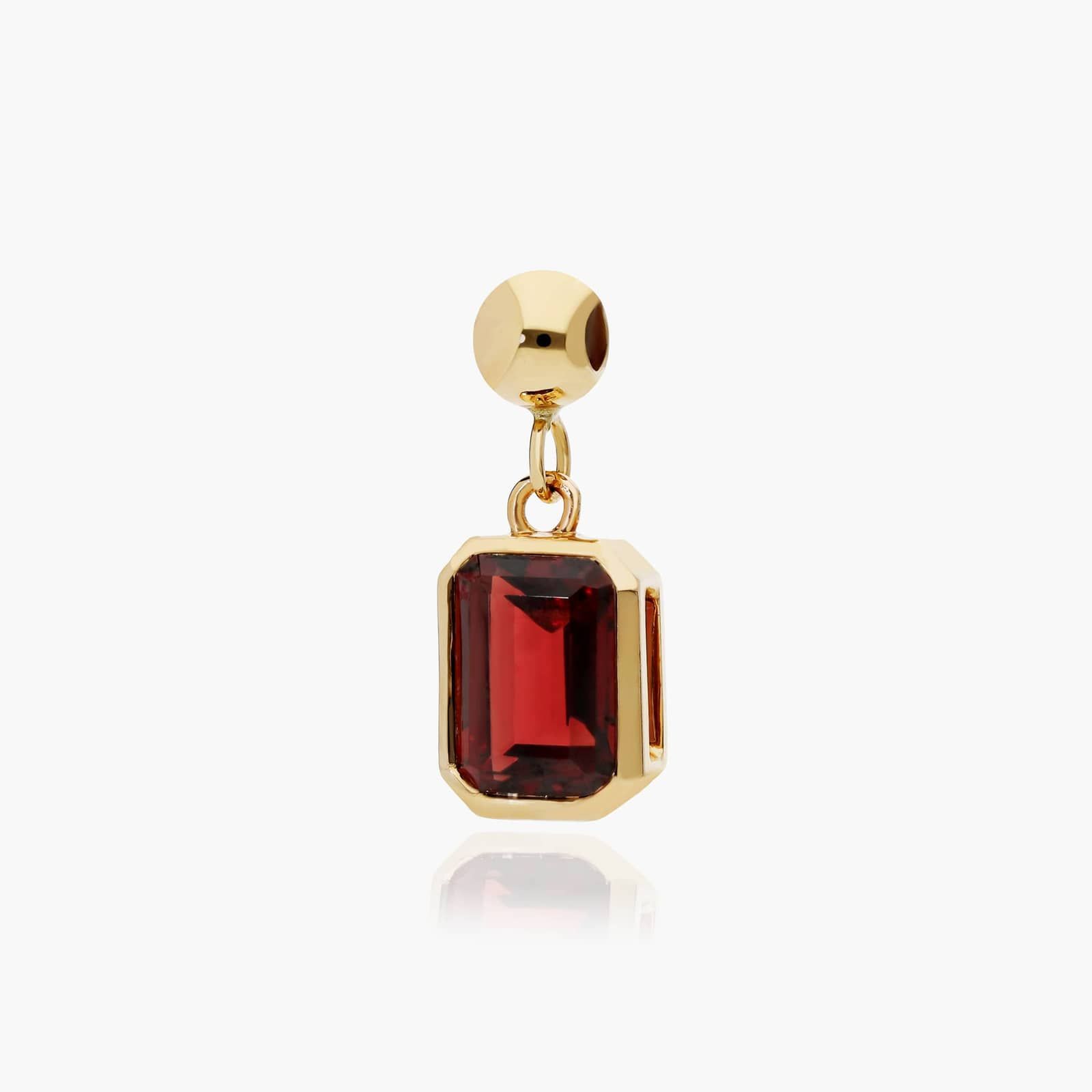14K Yellow Gold Emerald Cut Bezel Set Garnet Birthstone Charm By James Allen
