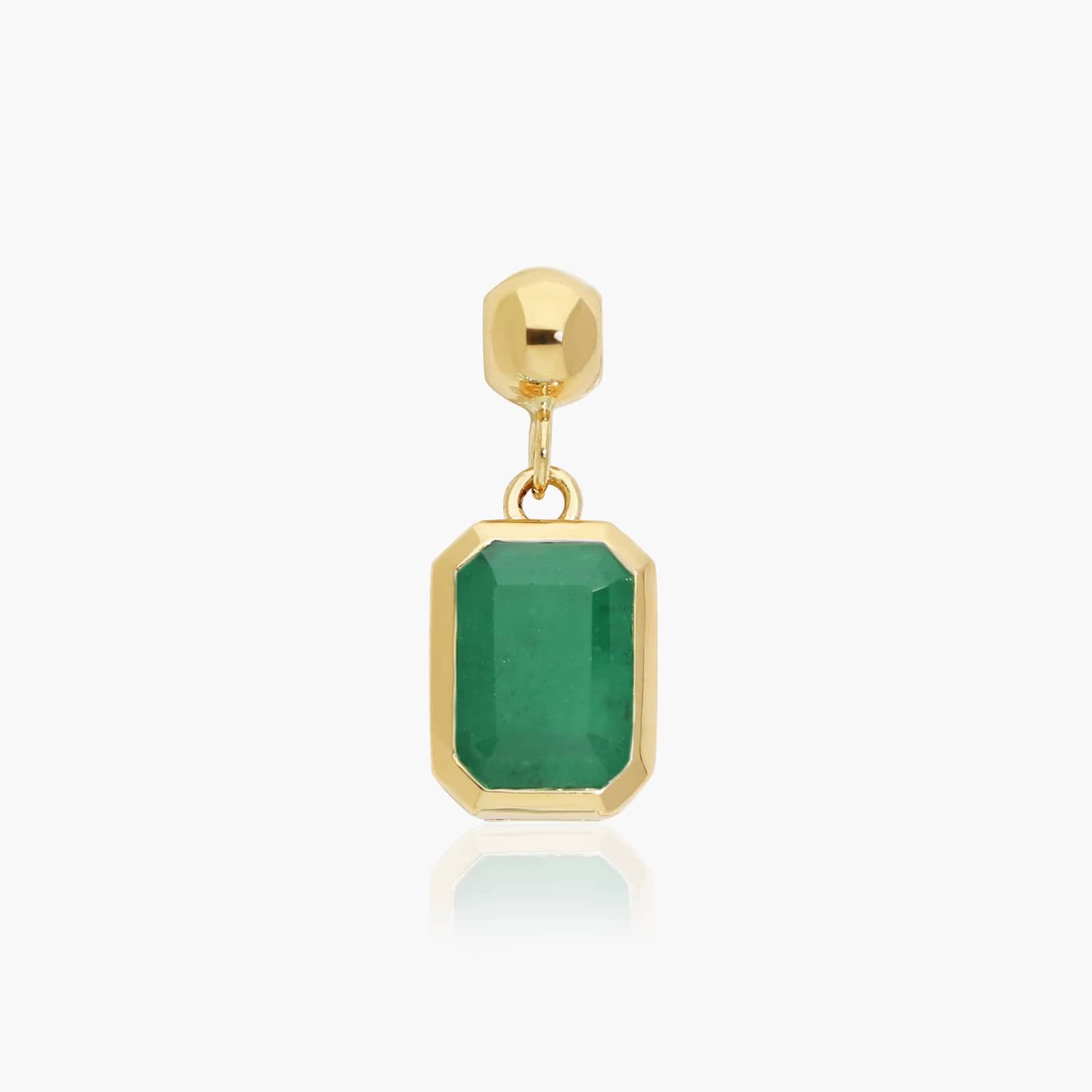 14K Yellow Gold Emerald Cut Bezel Set Emerald Birthstone Charm By James Allen