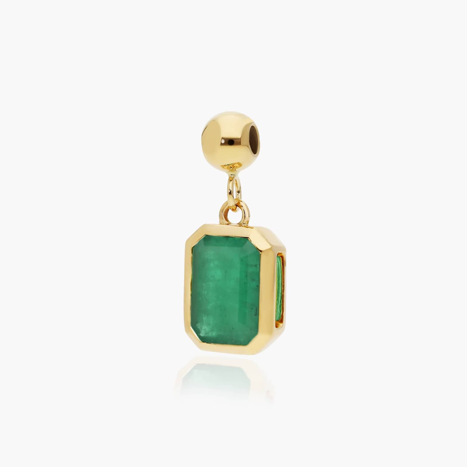 14K Yellow Gold Emerald Cut Bezel Set Emerald Birthstone Charm By James Allen
