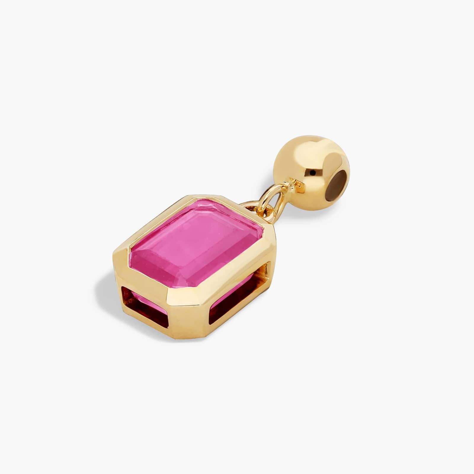 14K Yellow Gold Emerald Cut Bezel Set Ruby Birthstone Charm By James Allen