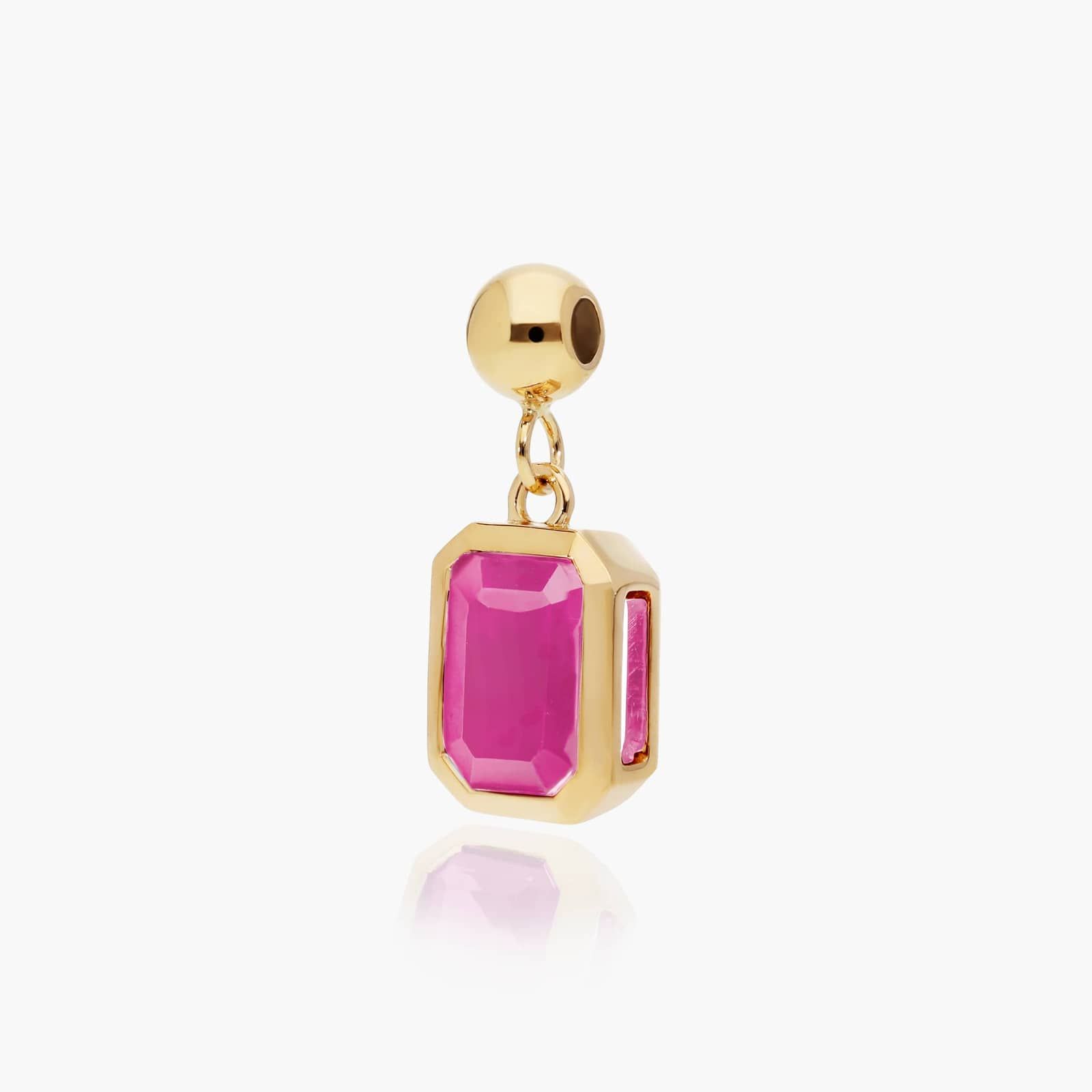 14K Yellow Gold Emerald Cut Bezel Set Ruby Birthstone Charm By James Allen