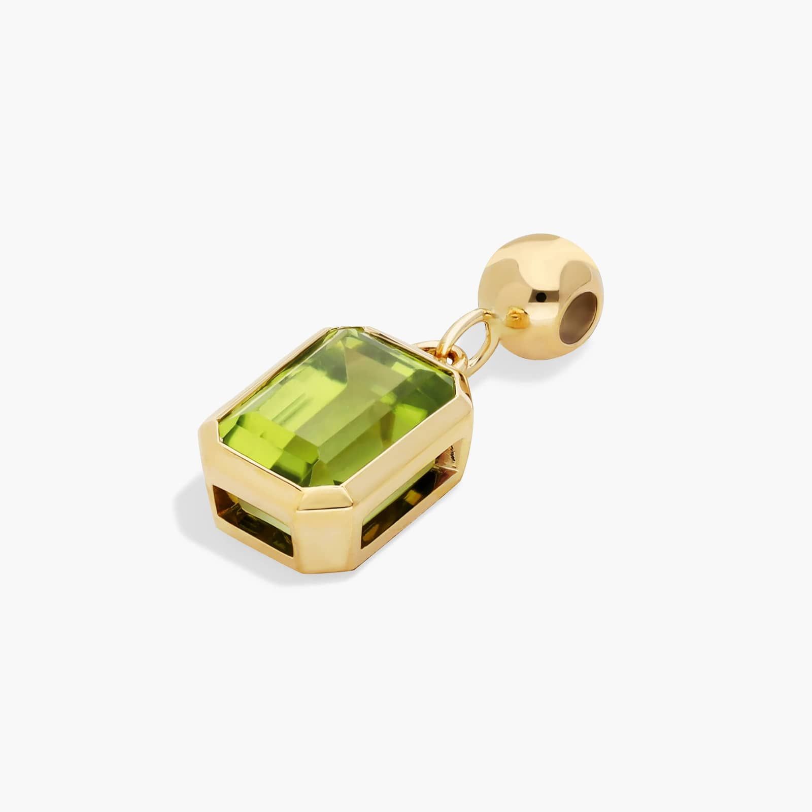 14K Yellow Gold Emerald Cut Bezel Set Peridot Birthstone Charm By James Allen