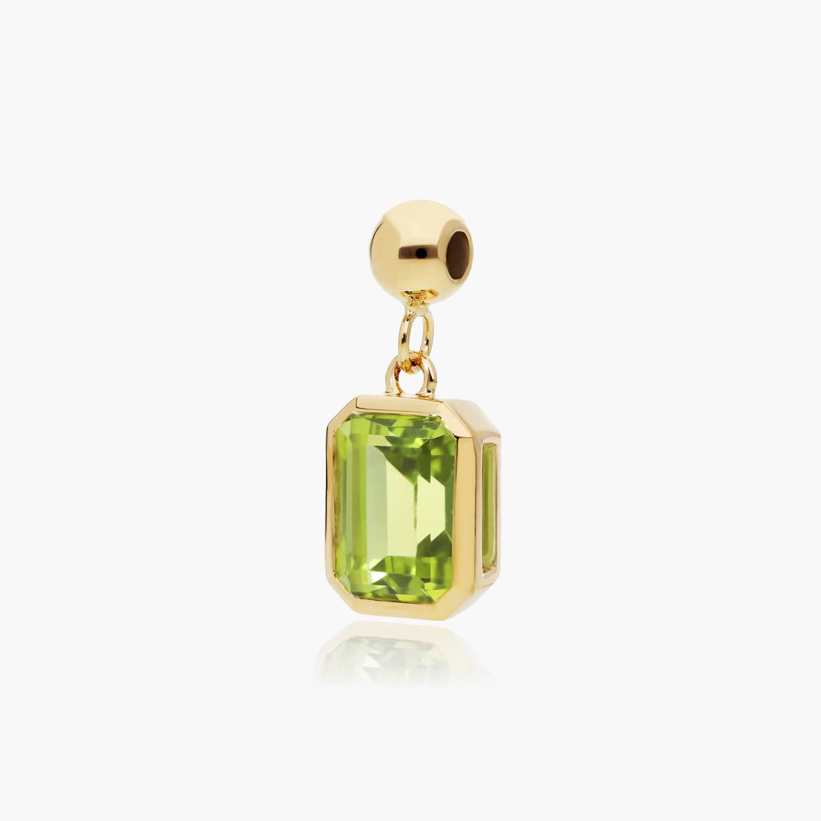 14K Yellow Gold Emerald Cut Bezel Set Peridot Birthstone Charm By James Allen