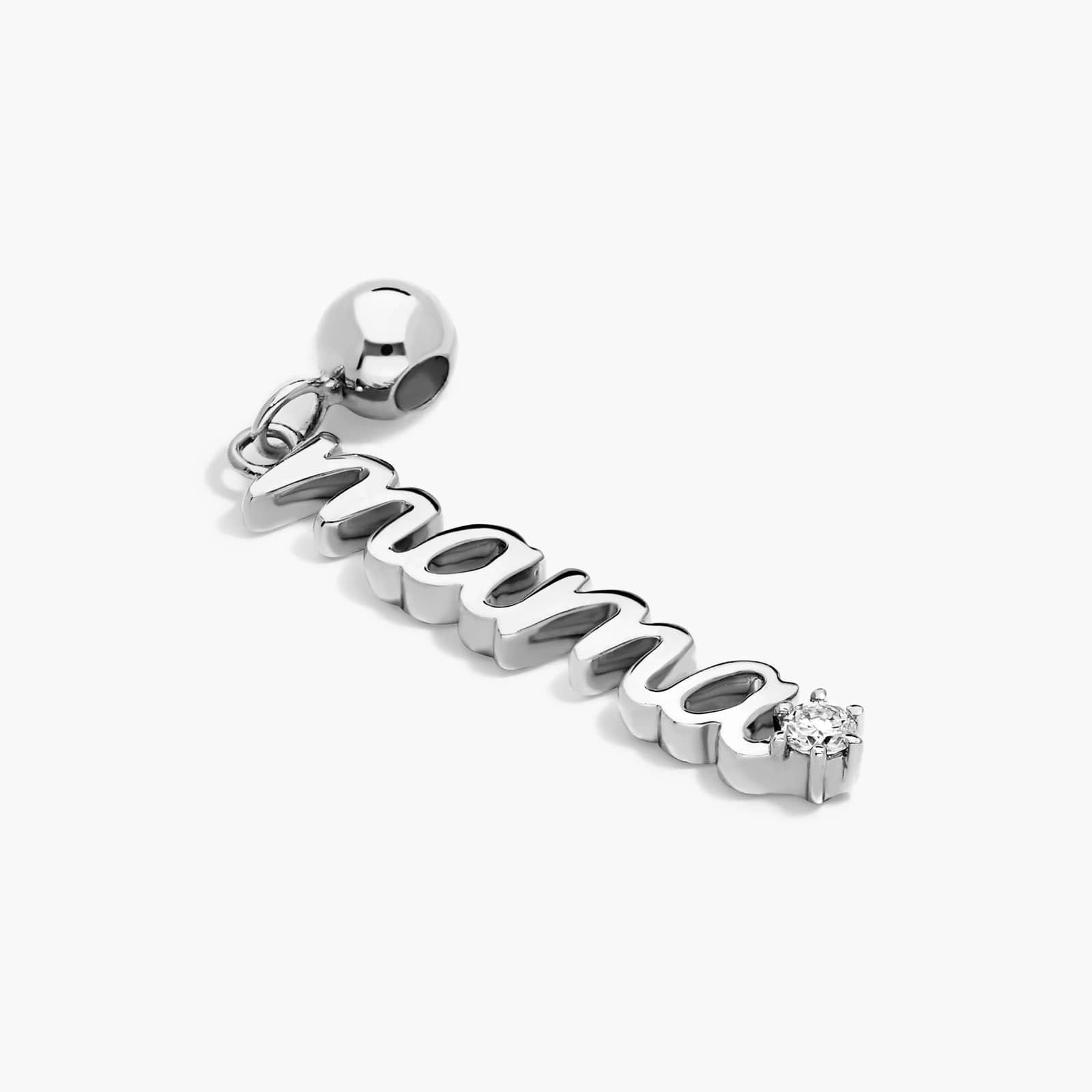 Lab-Grown Diamond Script Mama Charm In 14K White Gold By James Allen
