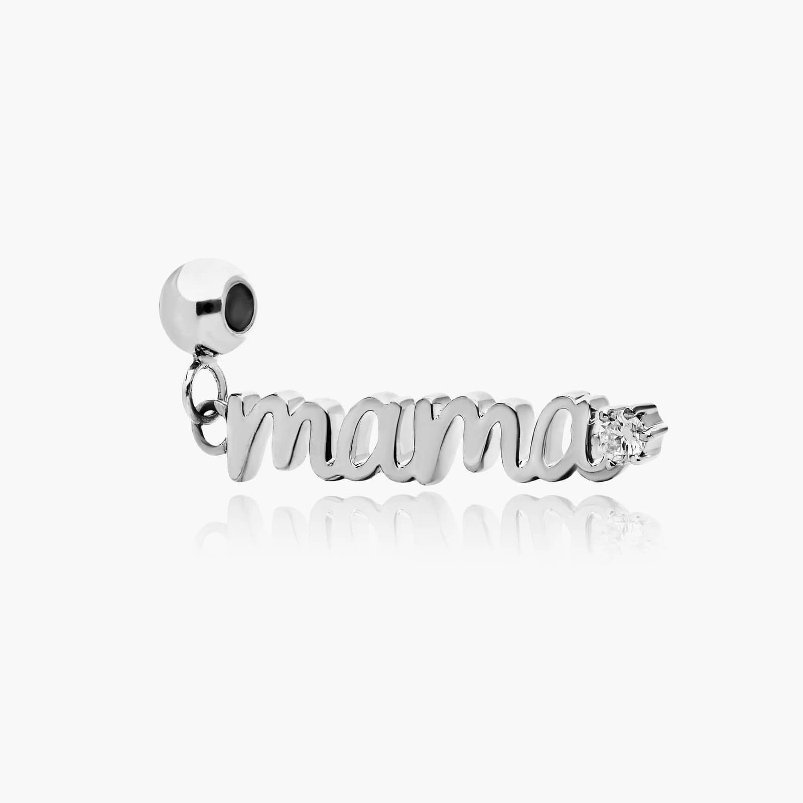 Lab-Grown Diamond Script Mama Charm In 14K White Gold By James Allen