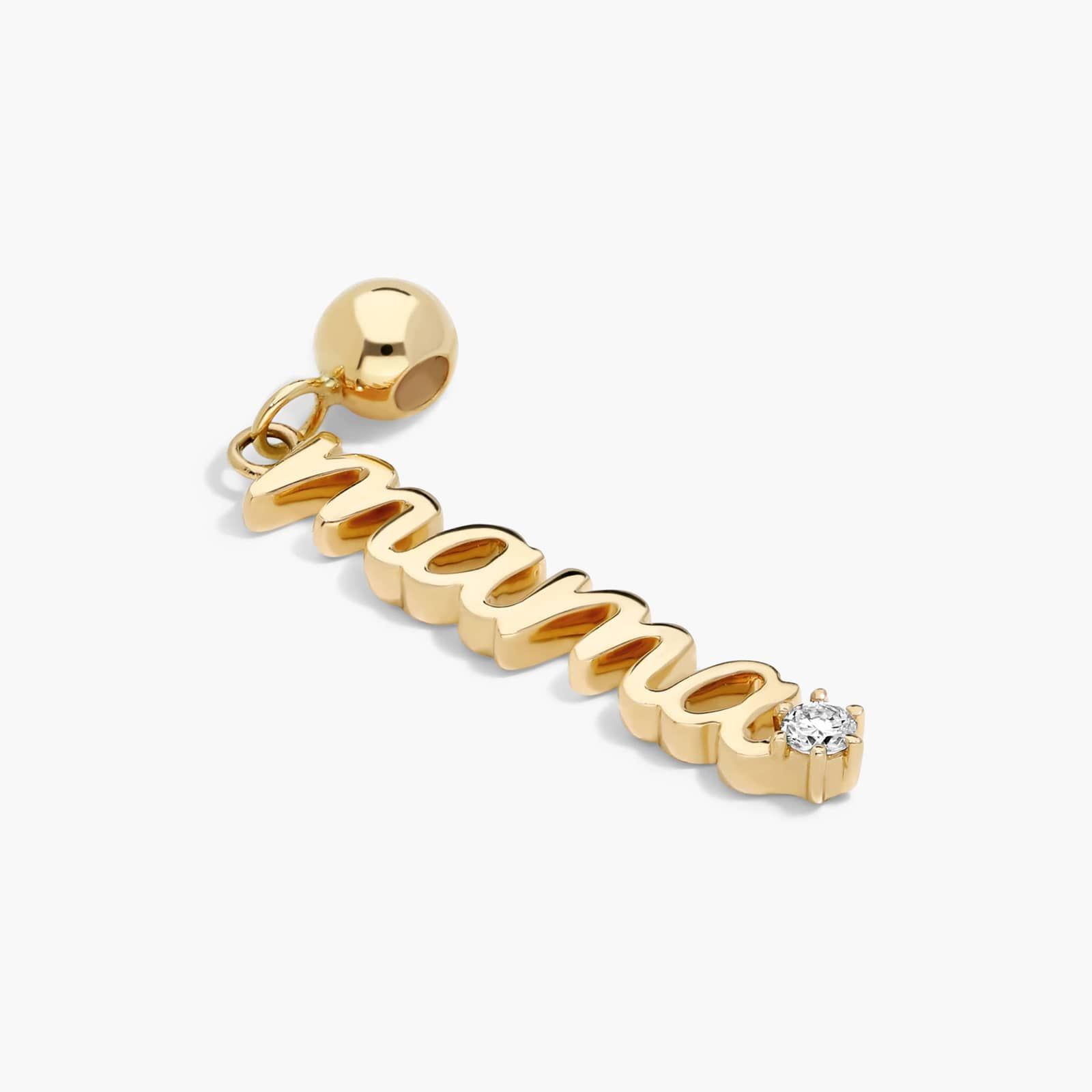 Lab-Grown Diamond Script Mama Charm In 14K Yellow Gold By James Allen