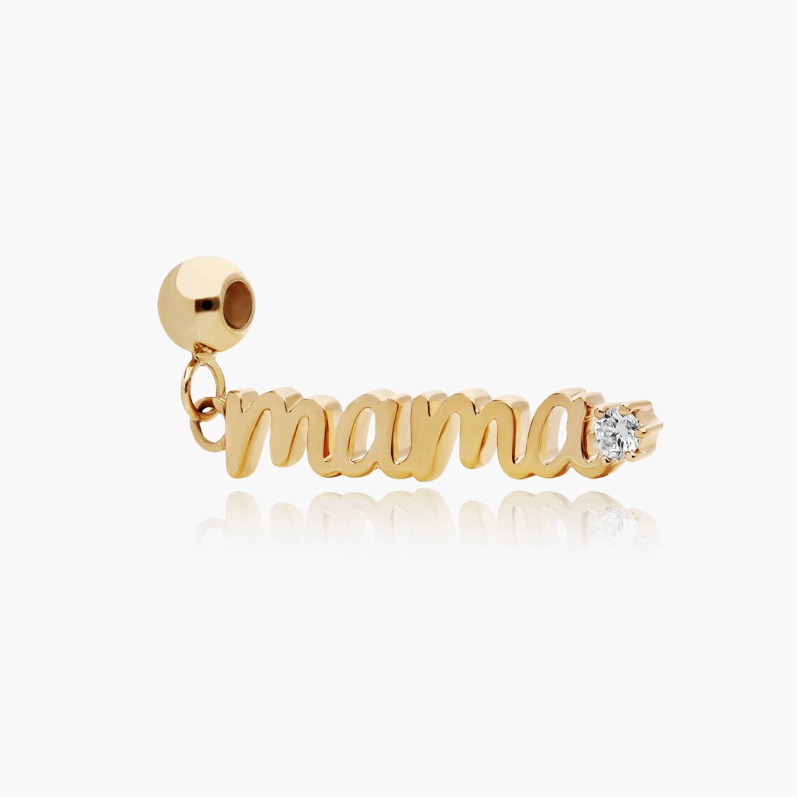 Lab-Grown Diamond Script Mama Charm In 14K Yellow Gold By James Allen
