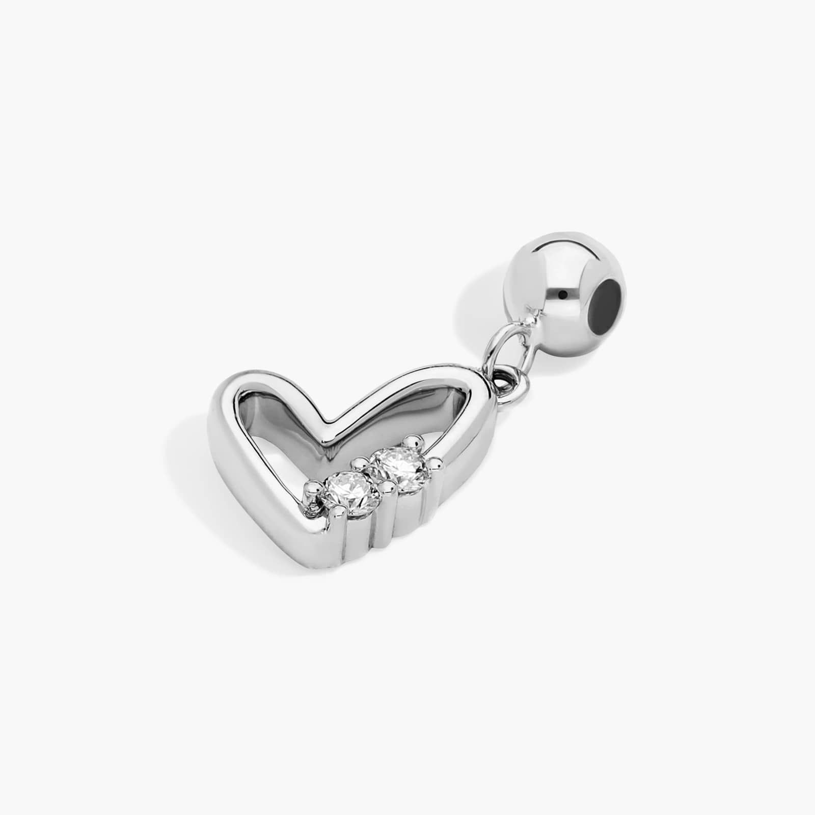 Heart Lab-Grown Diamond Charm In 14K White Gold By James Allen