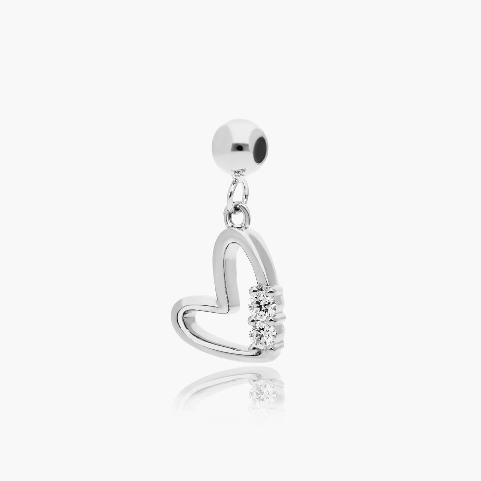 Heart Lab-Grown Diamond Charm In 14K White Gold By James Allen