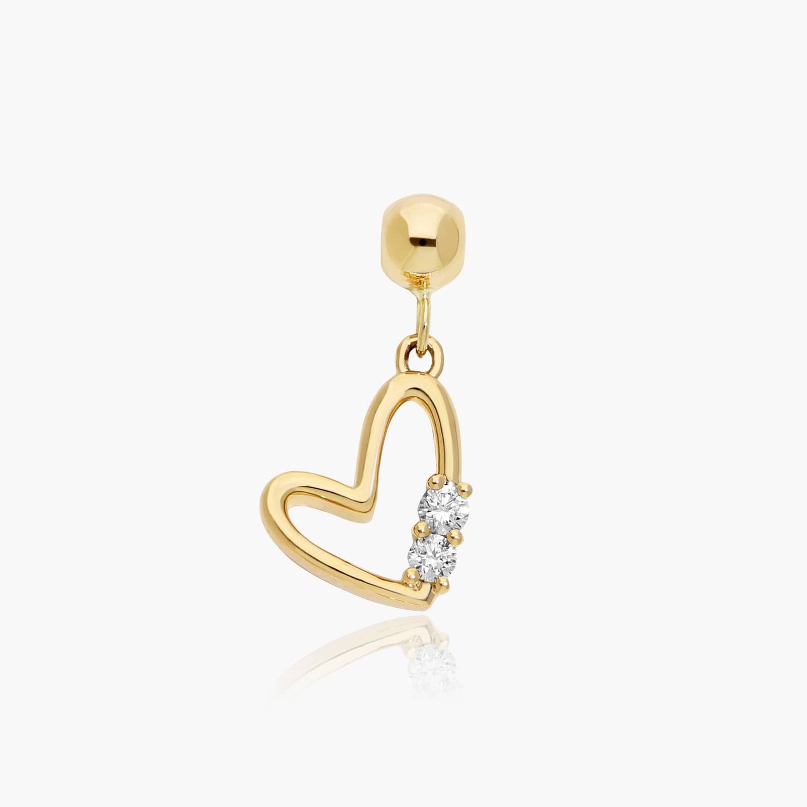 Heart Lab-Grown Diamond Charm In 14K Yellow Gold By James Allen