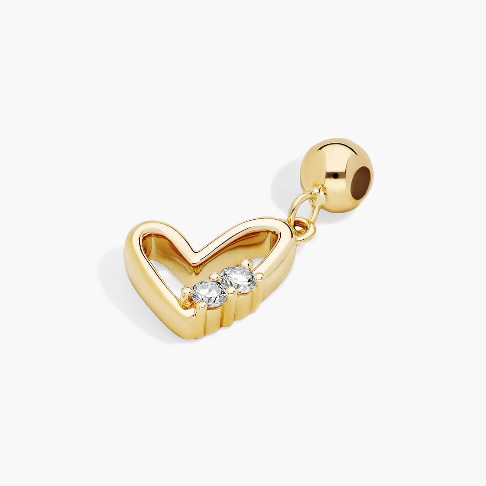 Heart Lab-Grown Diamond Charm In 14K Yellow Gold By James Allen