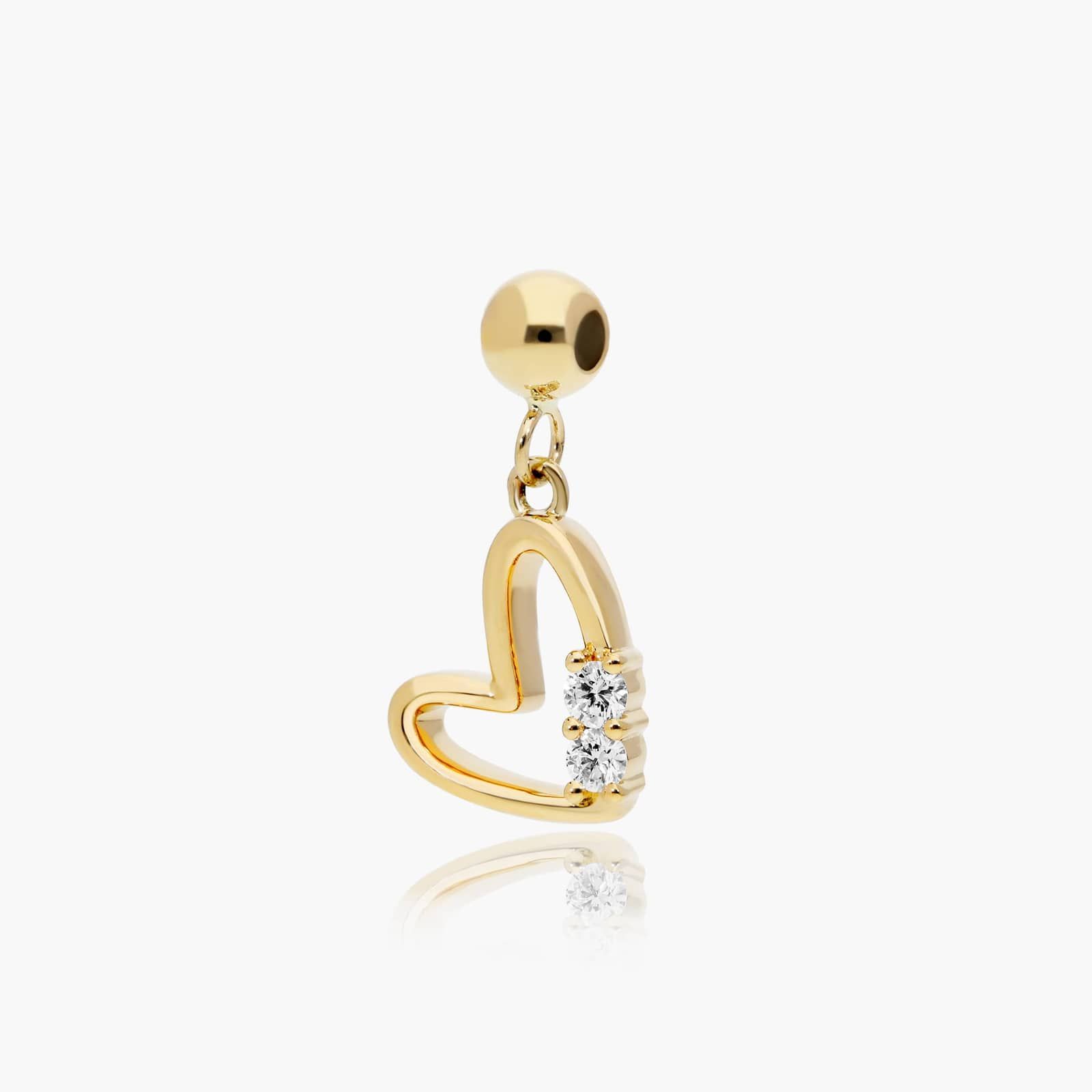 Heart Lab-Grown Diamond Charm In 14K Yellow Gold By James Allen