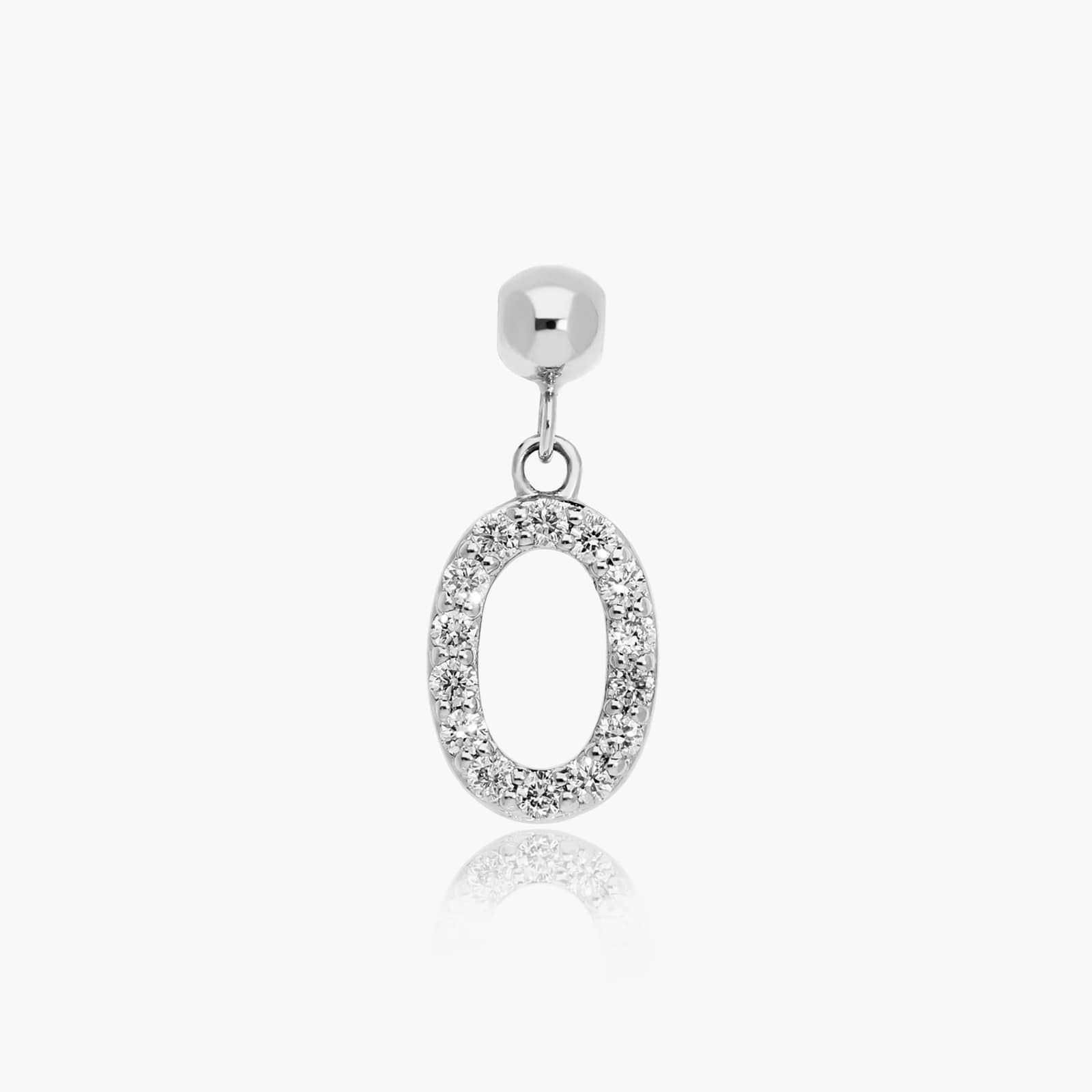 Number 0 Lab-Grown Diamond Charm In 14K White Gold By James Allen