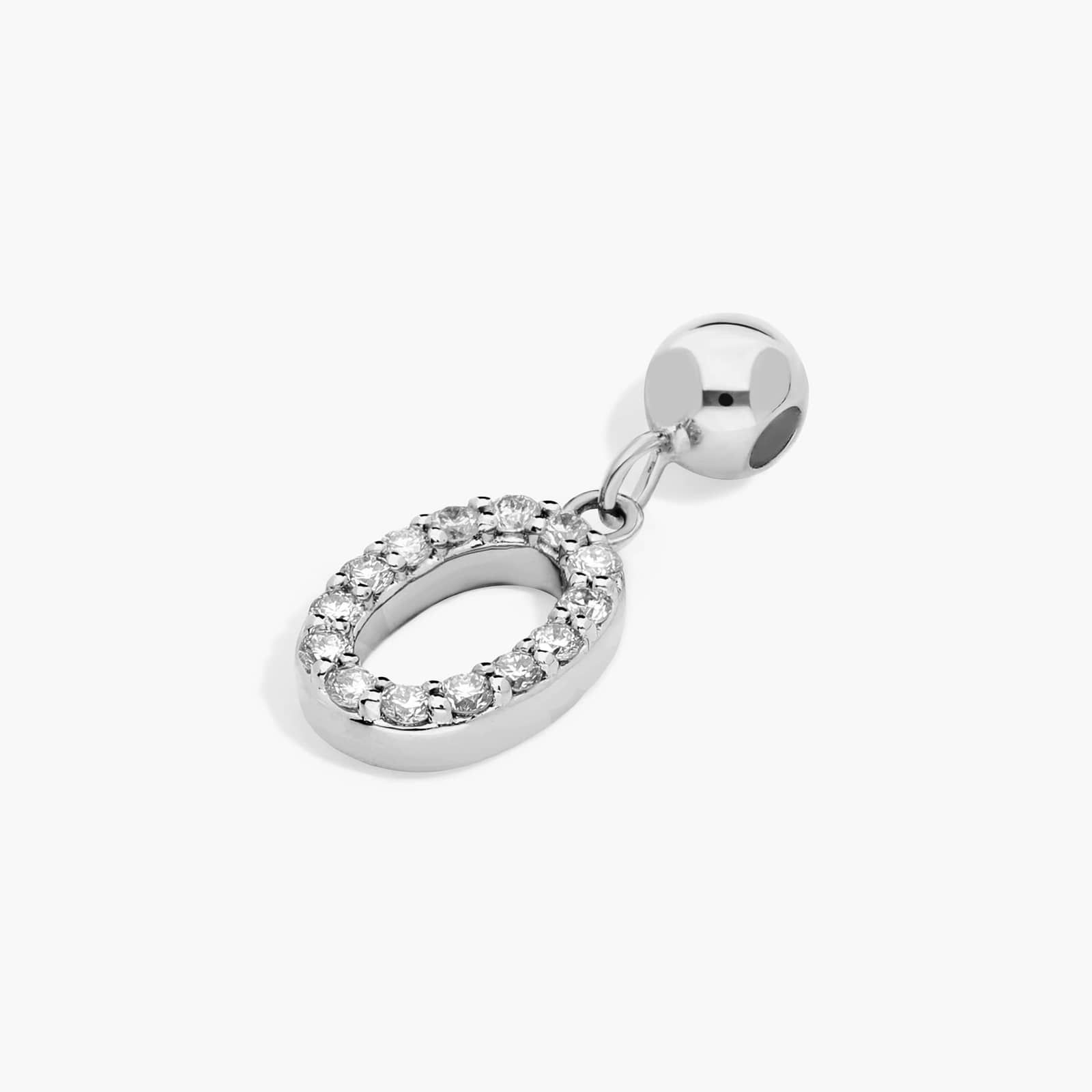 Number 0 Lab-Grown Diamond Charm In 14K White Gold By James Allen