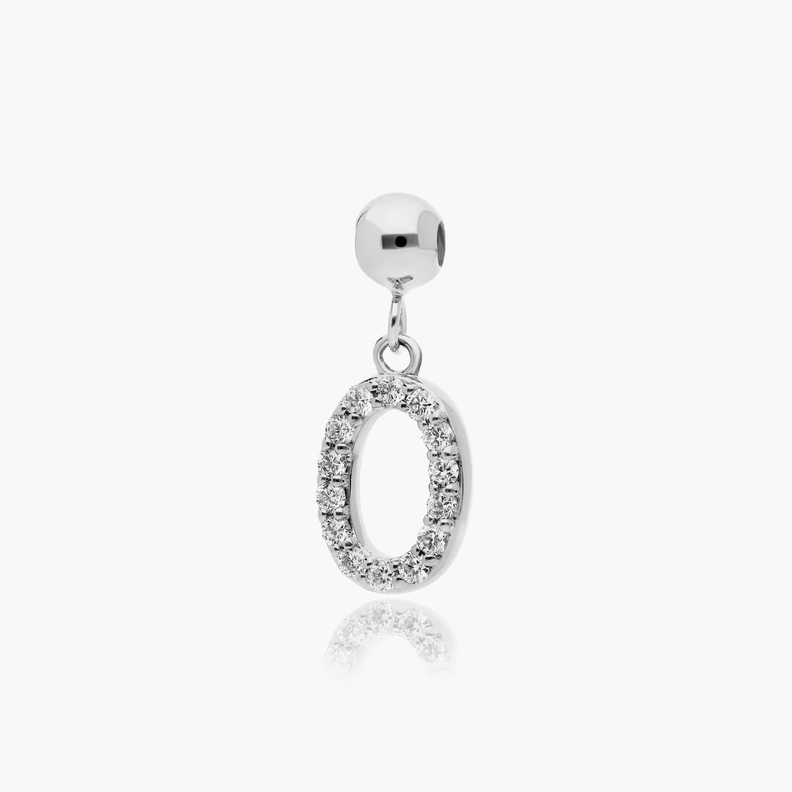 Number 0 Lab-Grown Diamond Charm In 14K White Gold By James Allen