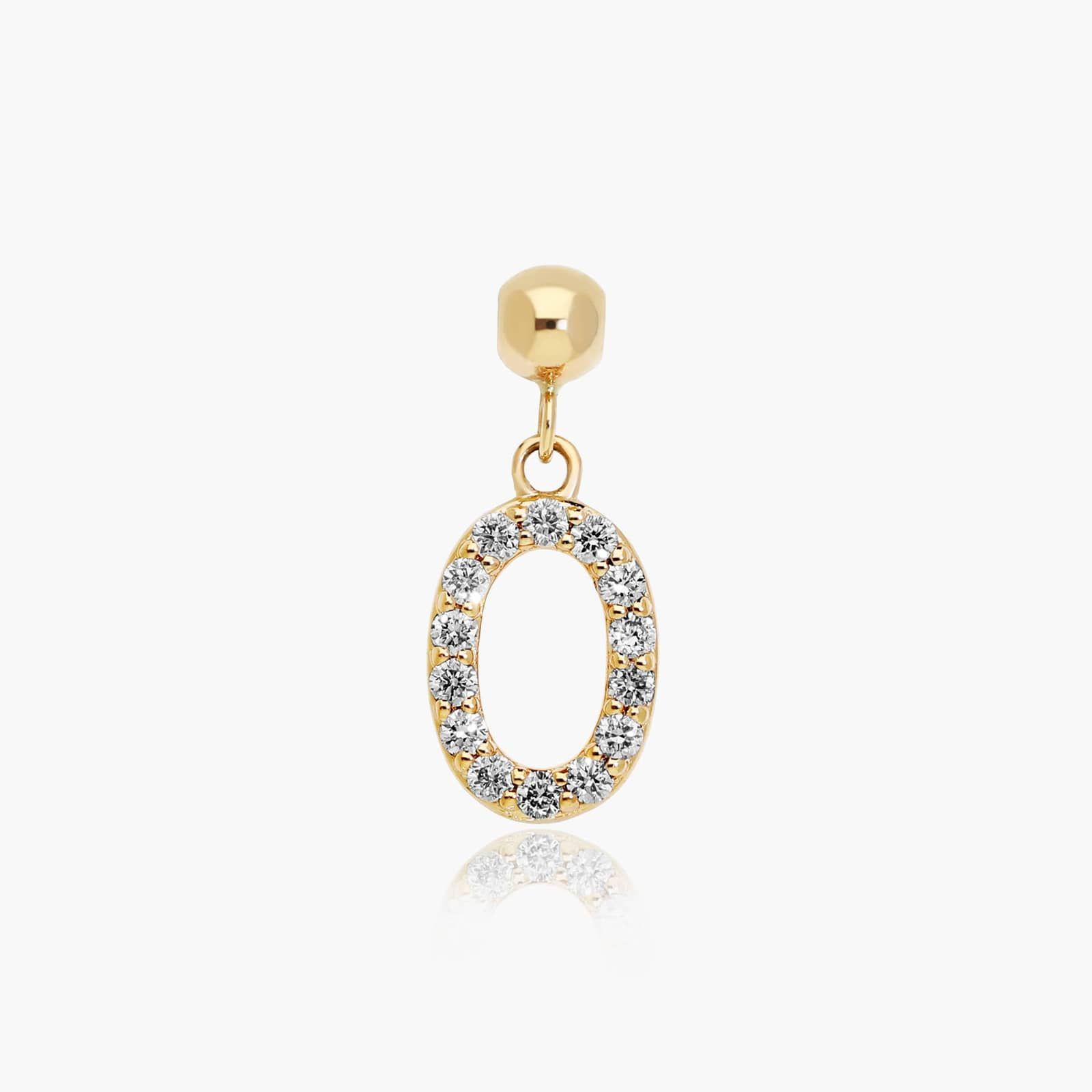 Number 0 Lab-Grown Diamond Charm In 14K Yellow Gold By James Allen