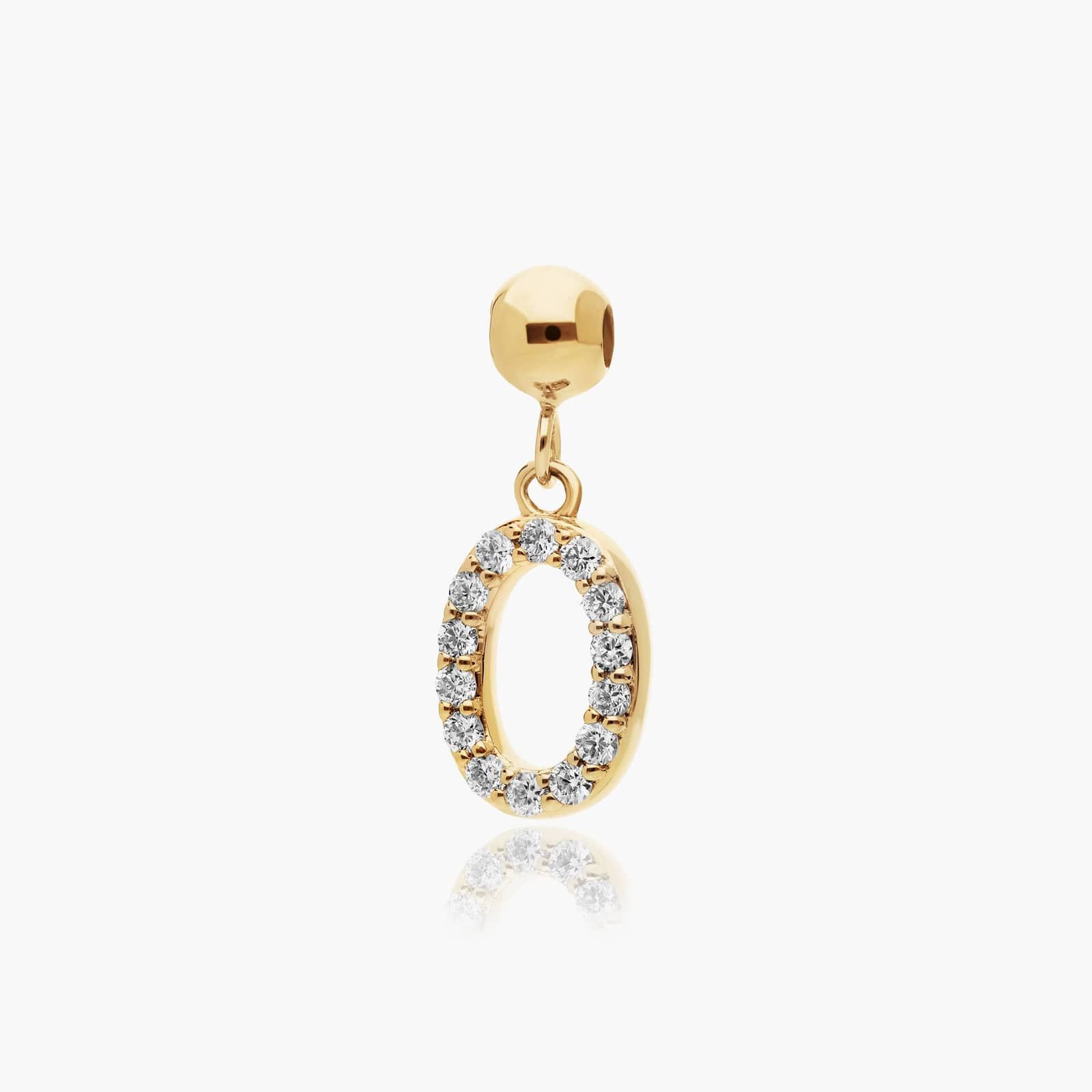 Number 0 Lab-Grown Diamond Charm In 14K Yellow Gold By James Allen