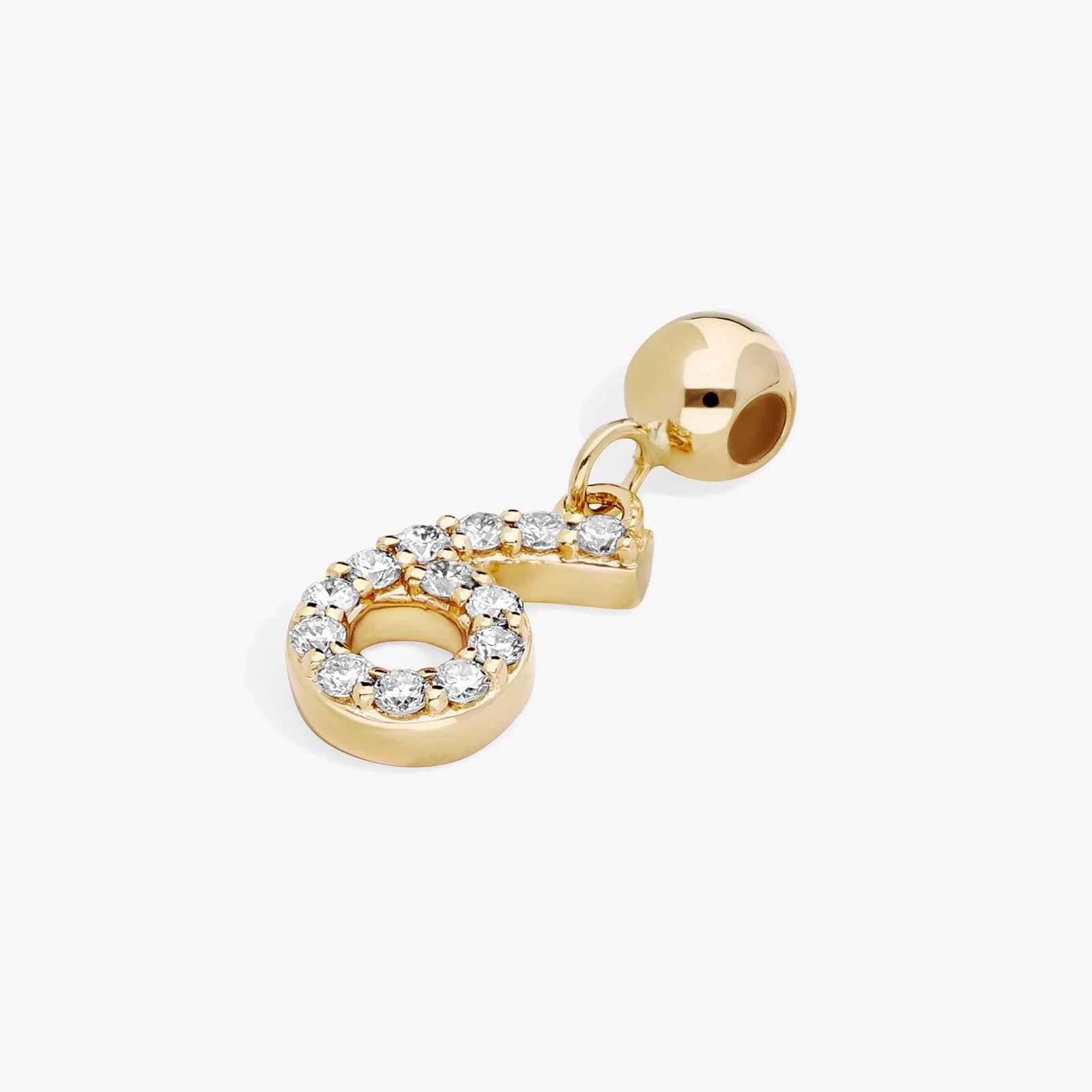 Number 6 Lab-Grown Diamond Charm In 14K Yellow Gold By James Allen
