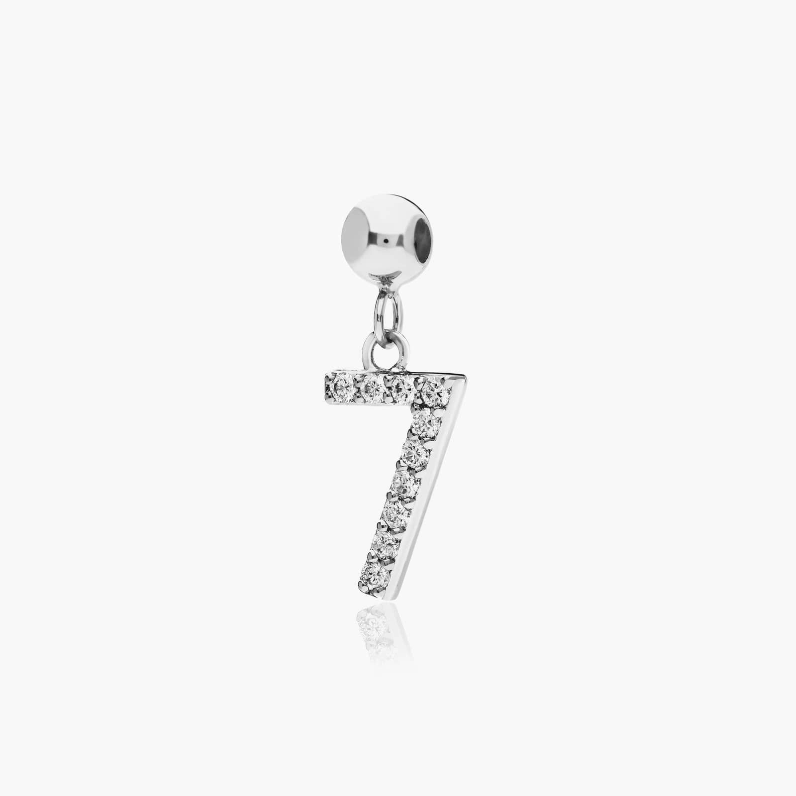 Number 7 Lab-Grown Diamond Charm In 14K White Gold By James Allen