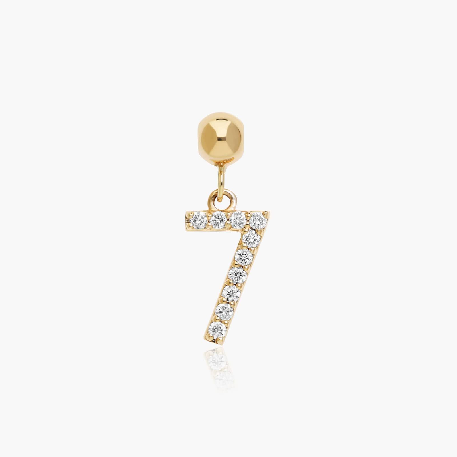 Number 7 Lab-Grown Diamond Charm In 14K Yellow Gold By James Allen