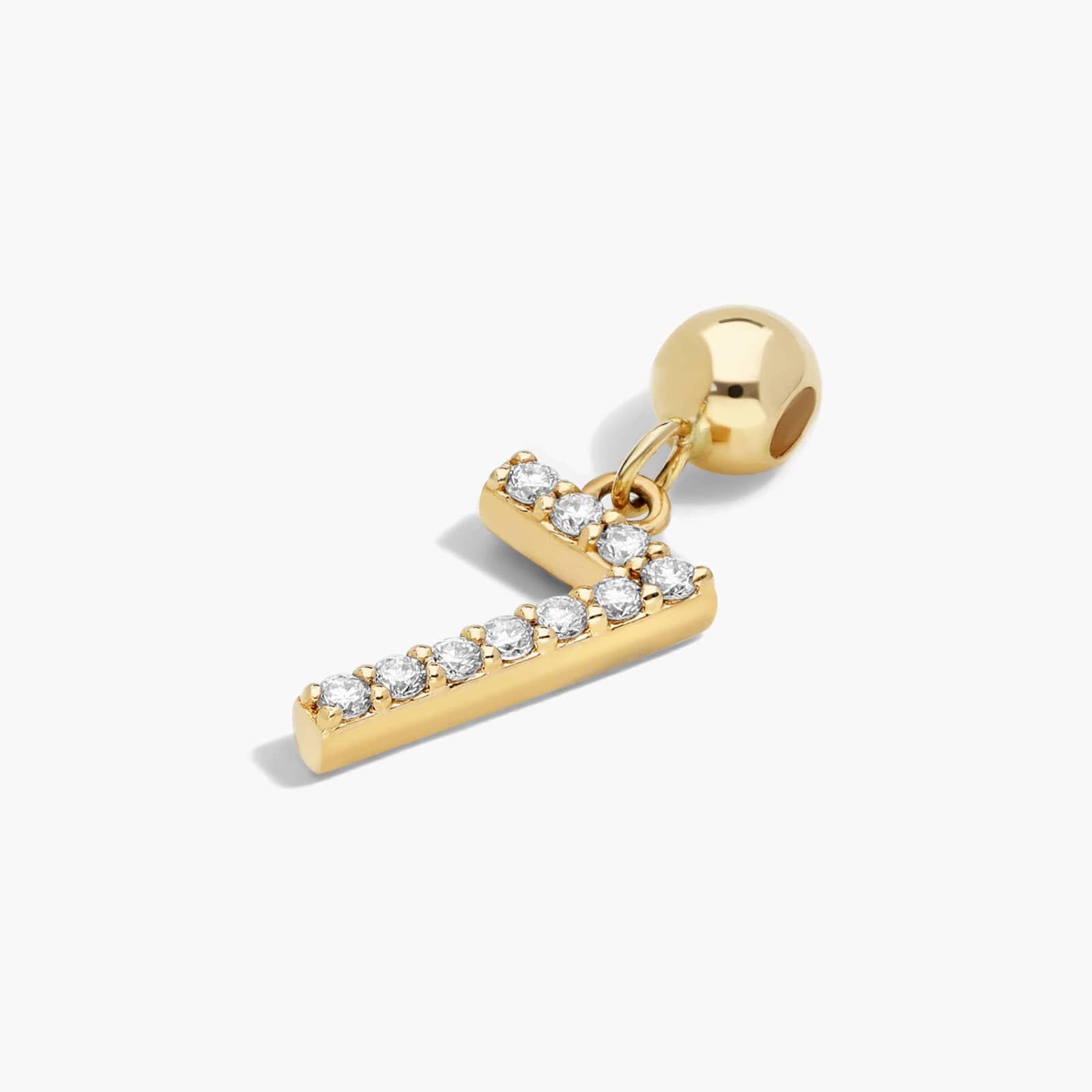 Number 7 Lab-Grown Diamond Charm In 14K Yellow Gold By James Allen