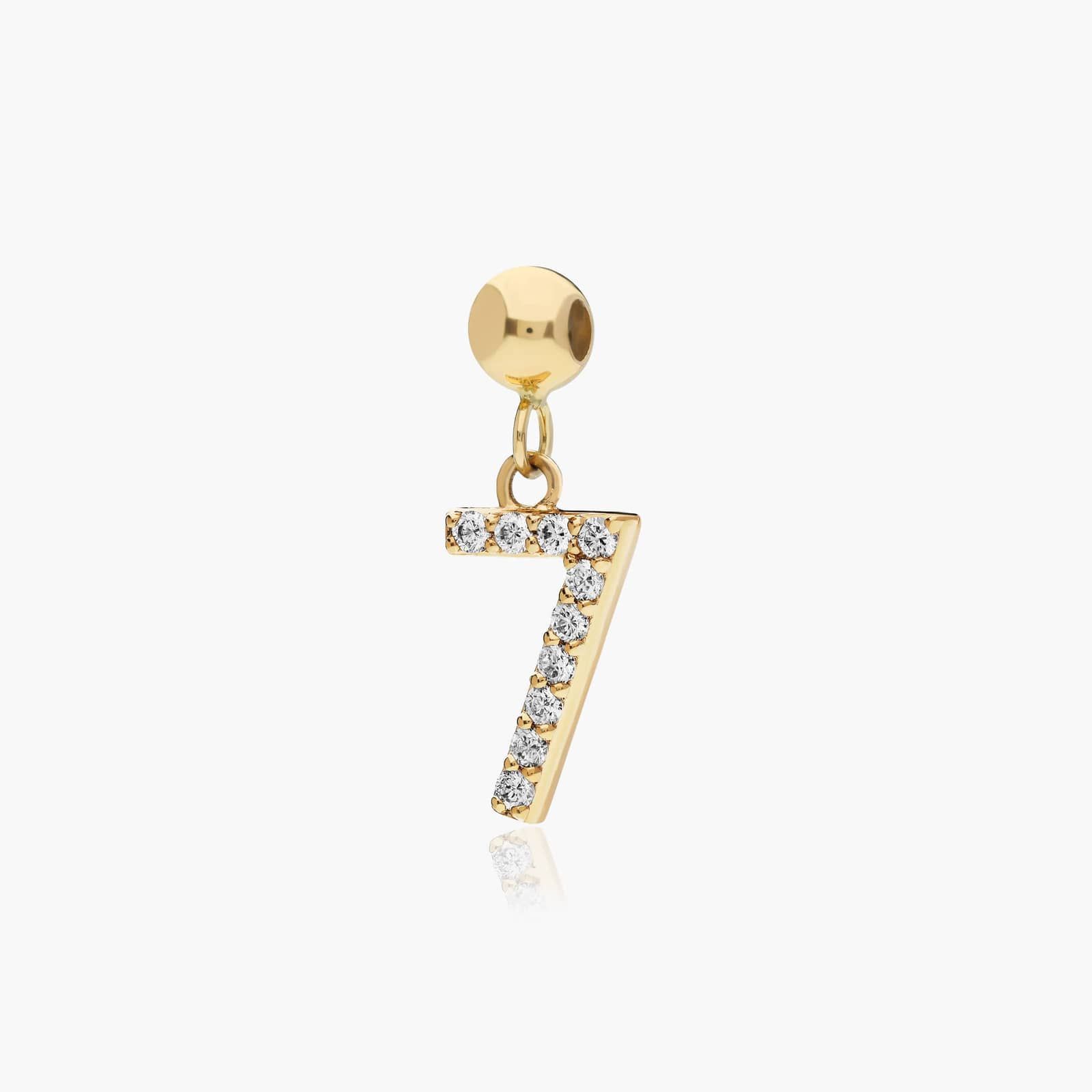 Number 7 Lab-Grown Diamond Charm In 14K Yellow Gold By James Allen