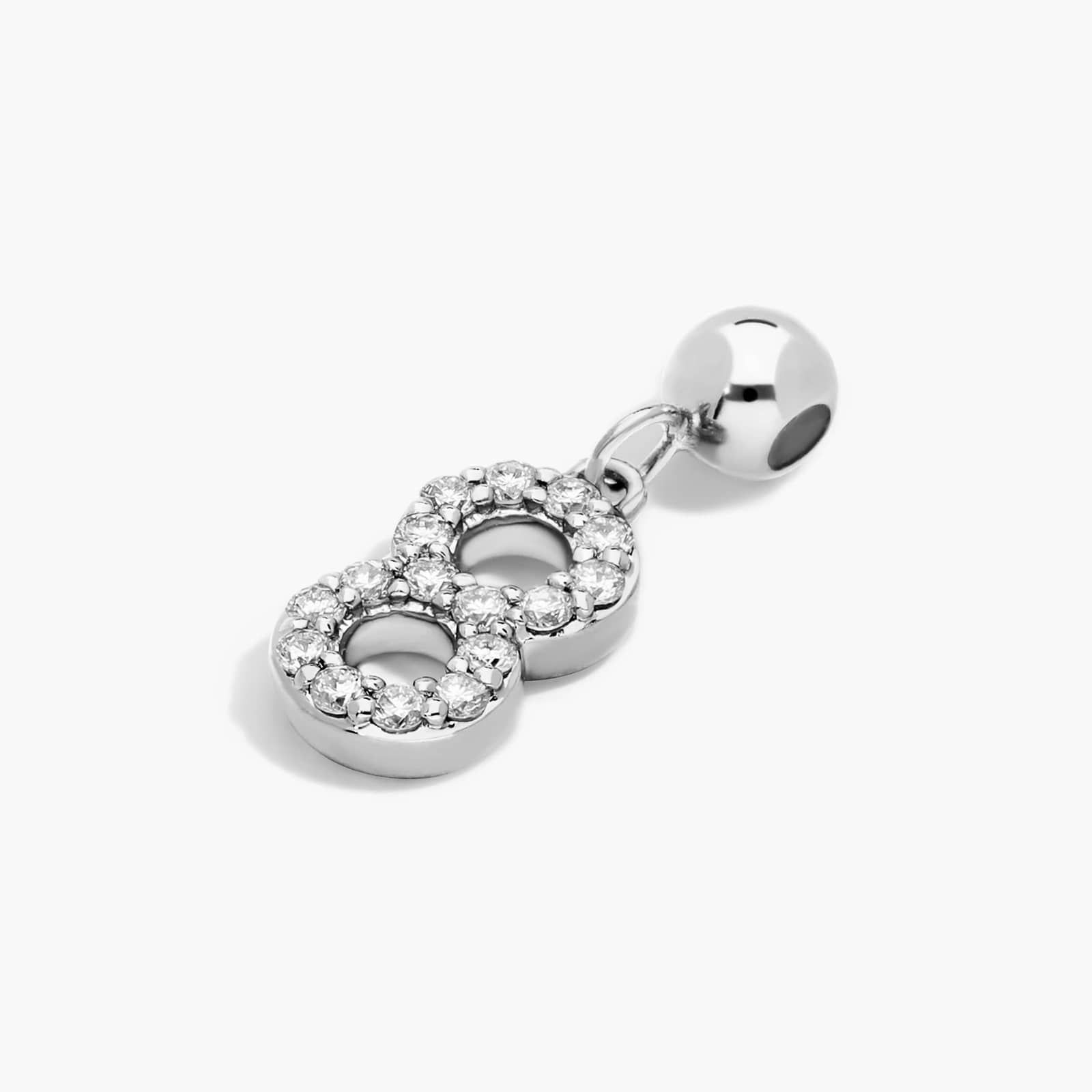 Number 8 Lab-Grown Diamond Charm In 14K White Gold By James Allen