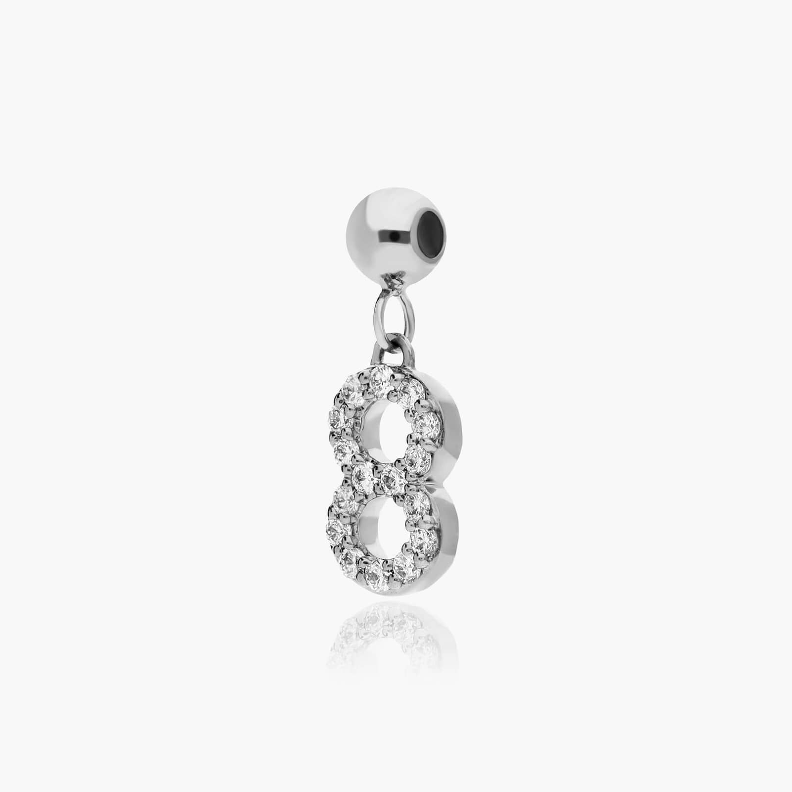 Number 8 Lab-Grown Diamond Charm In 14K White Gold By James Allen