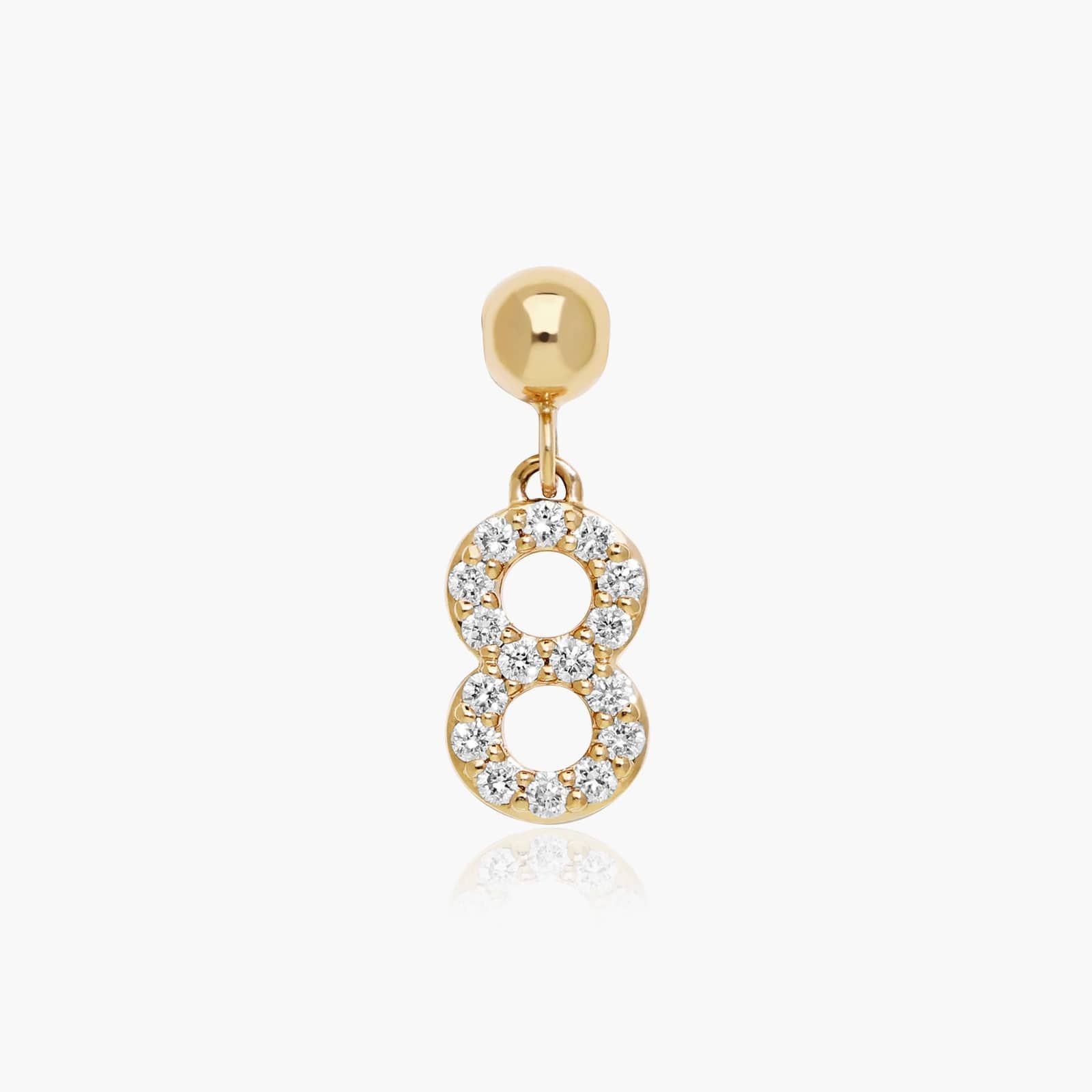 Number 8 Lab-Grown Diamond Charm In 14K Yellow Gold By James Allen