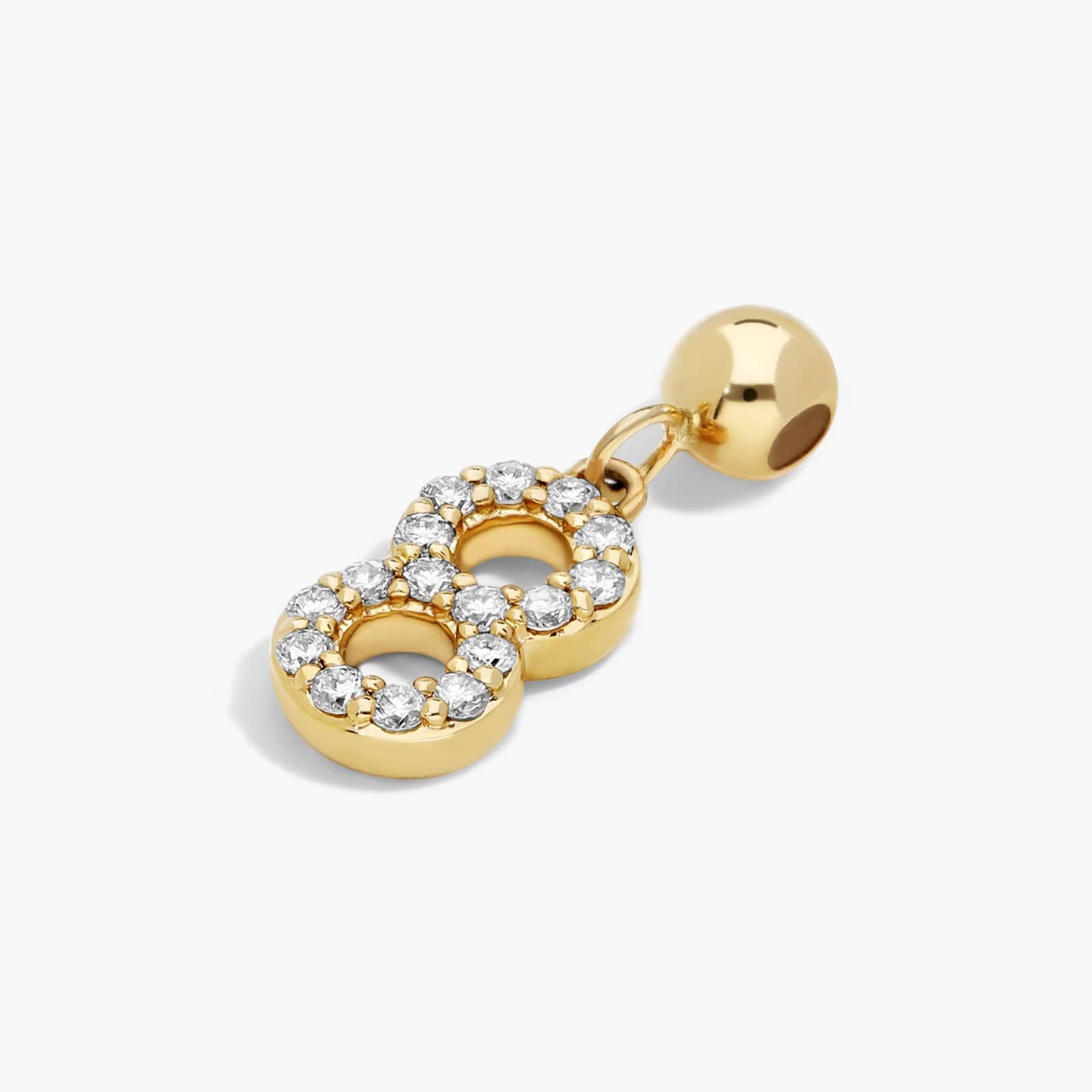 Number 8 Lab-Grown Diamond Charm In 14K Yellow Gold By James Allen