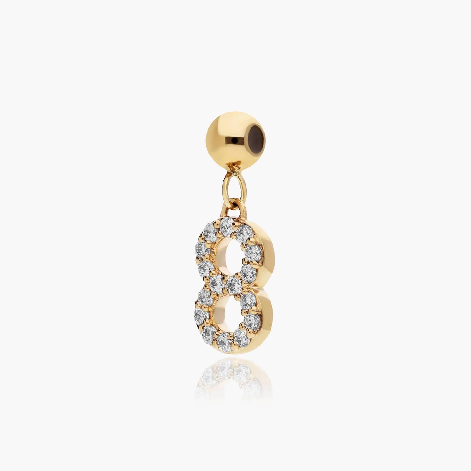 Number 8 Lab-Grown Diamond Charm In 14K Yellow Gold By James Allen