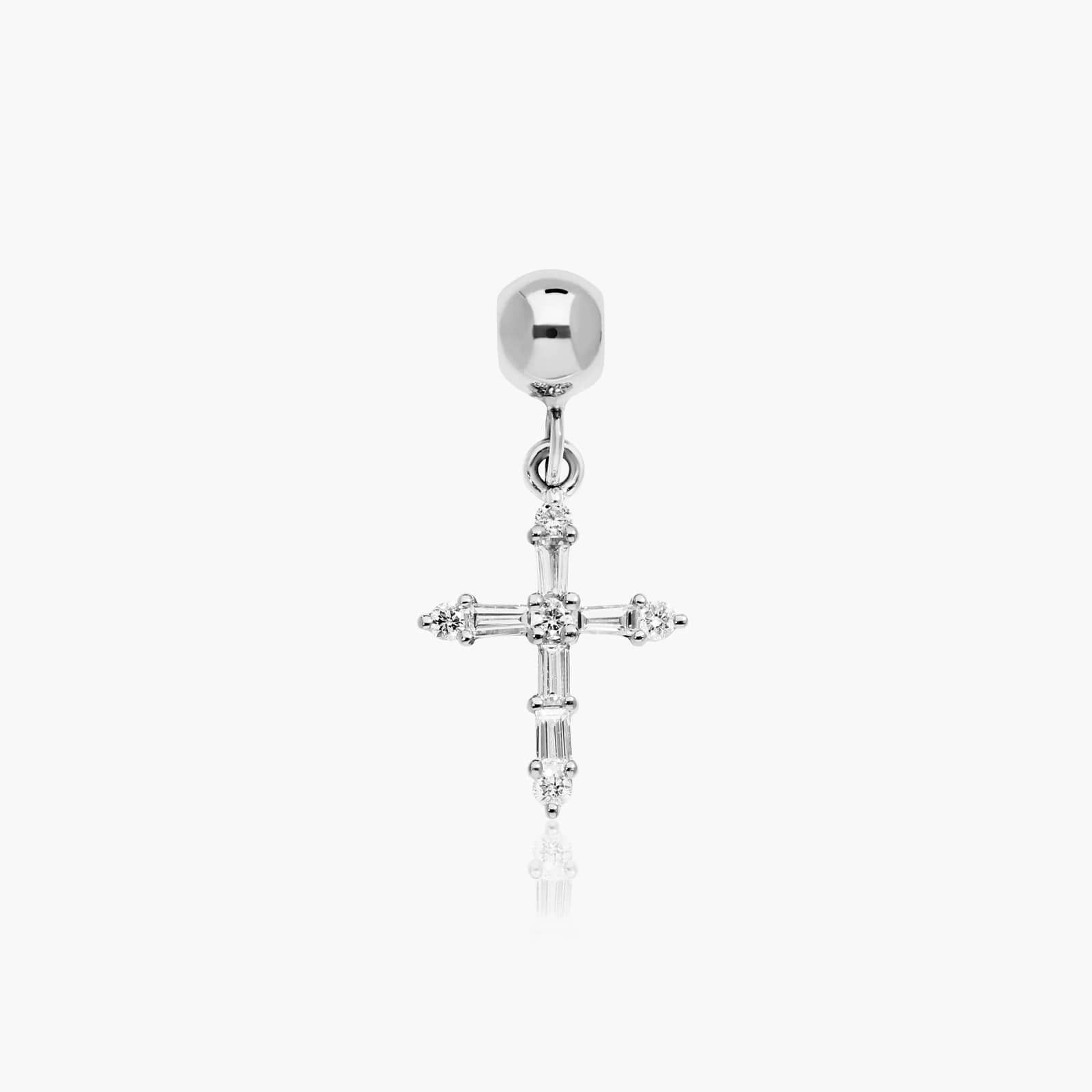 Cross Lab-Grown Diamond Charm In 14K White Gold By James Allen