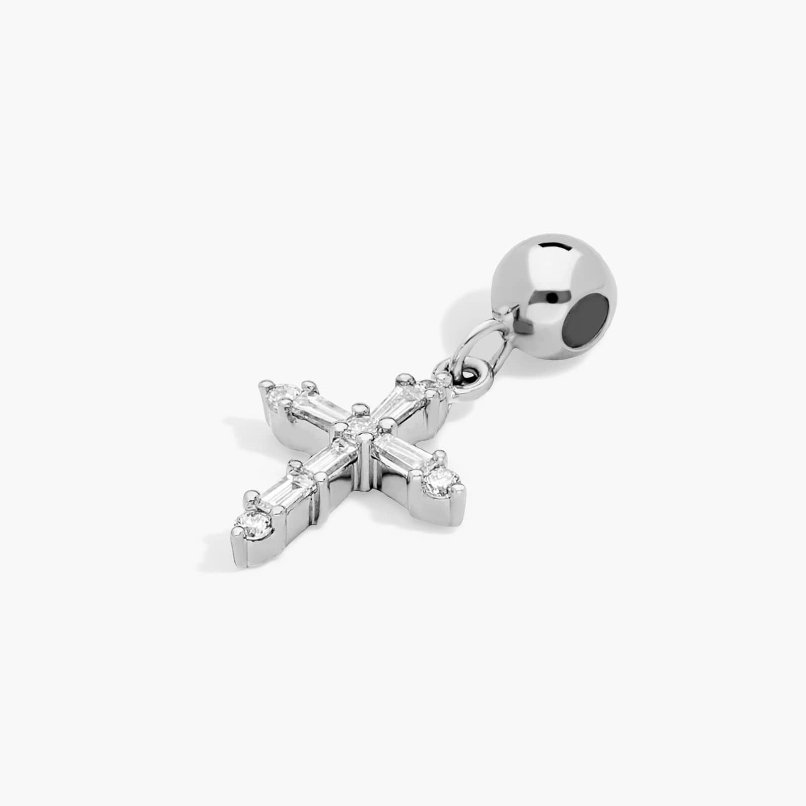Cross Lab-Grown Diamond Charm In 14K White Gold By James Allen