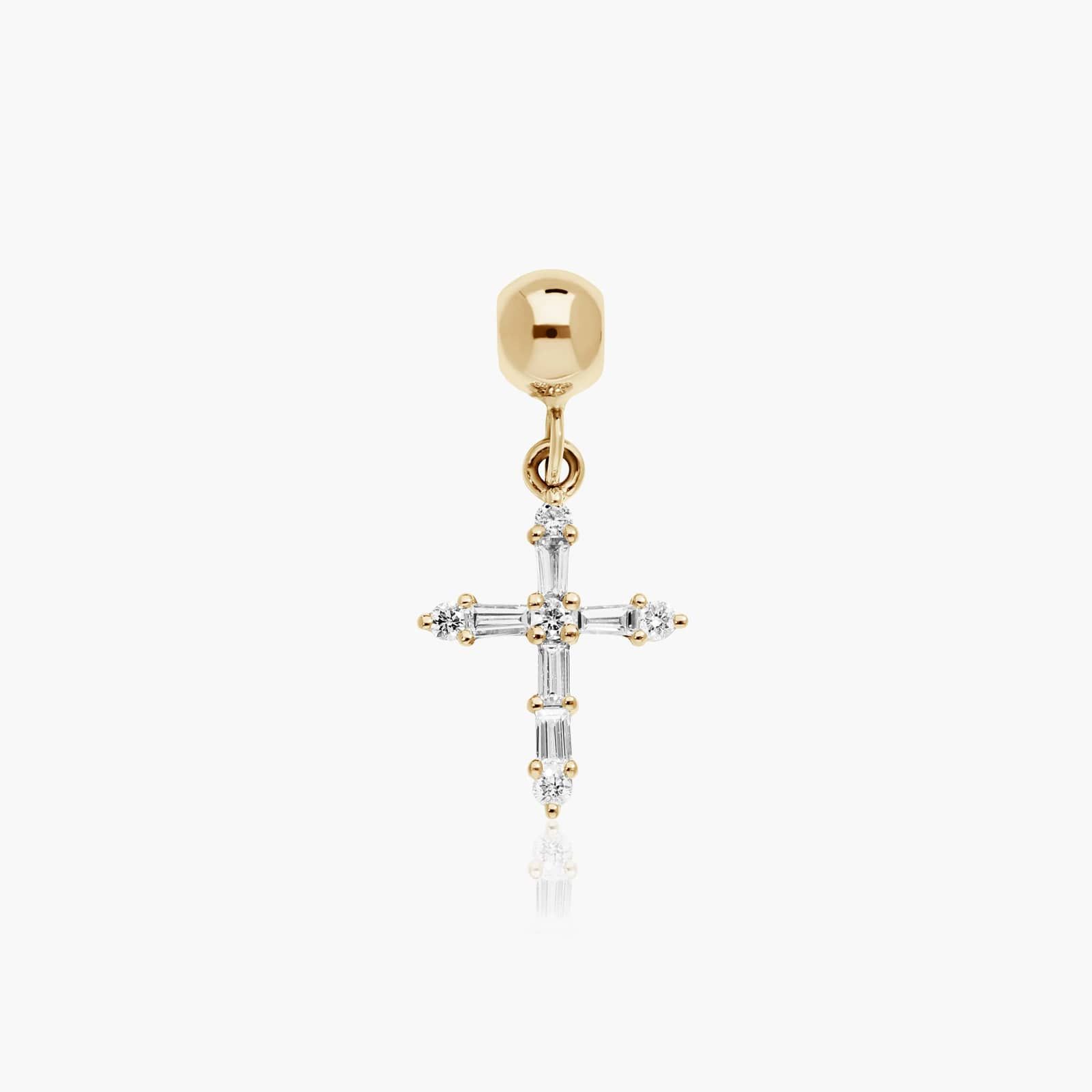 Cross Lab-Grown Diamond Charm In 14K Yellow Gold By James Allen