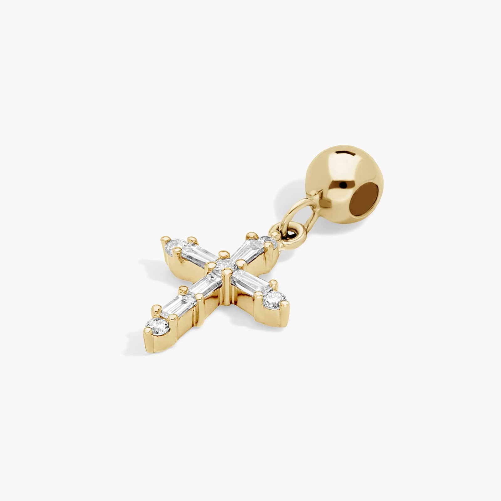 Cross Lab-Grown Diamond Charm In 14K Yellow Gold By James Allen
