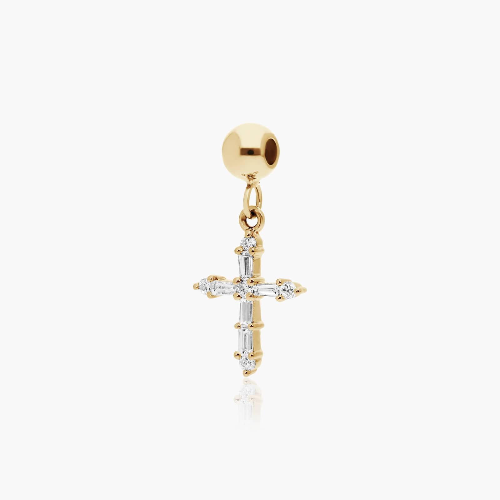 Cross Lab-Grown Diamond Charm In 14K Yellow Gold By James Allen