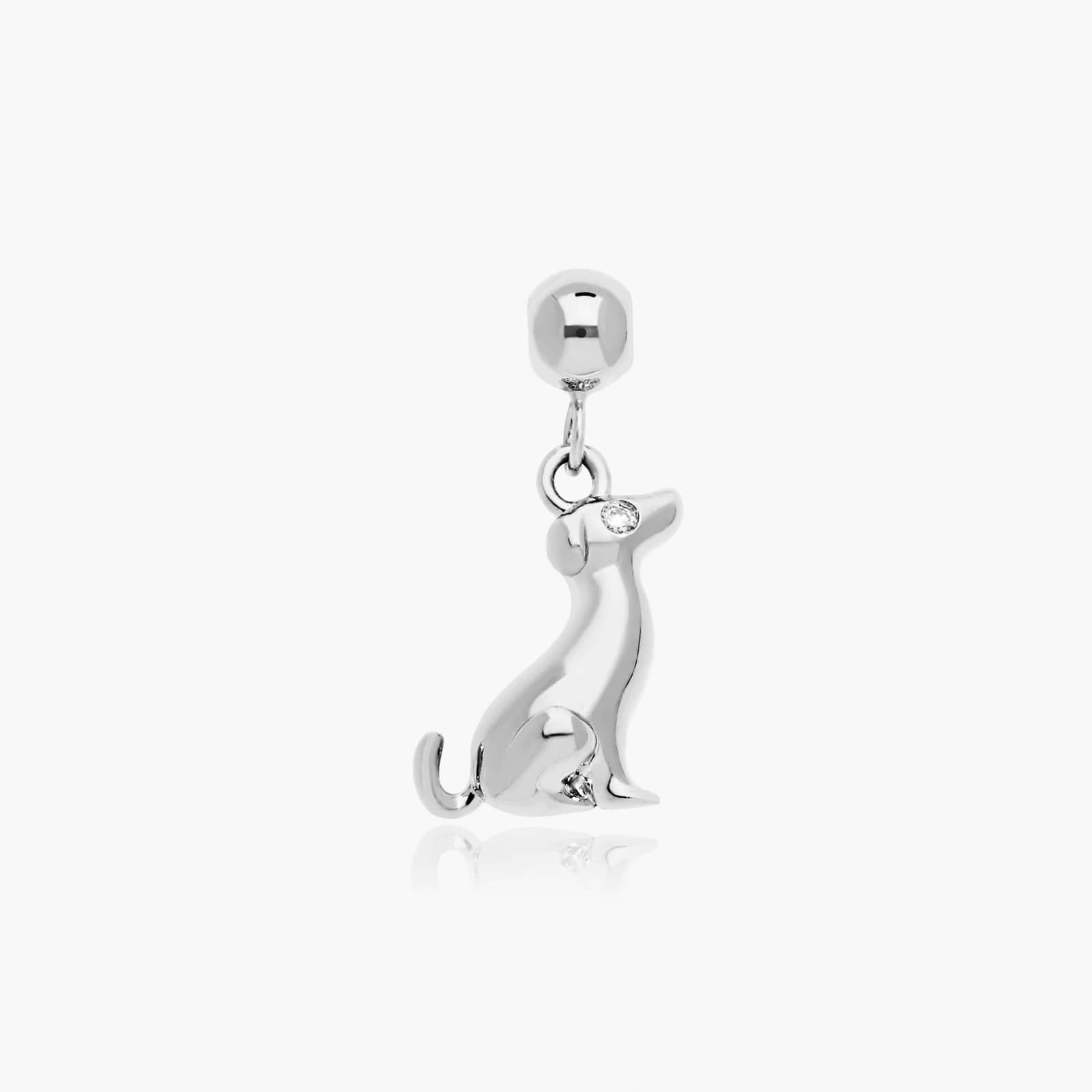 Dog Lab-Grown Diamond Charm In 14K White Gold By James Allen
