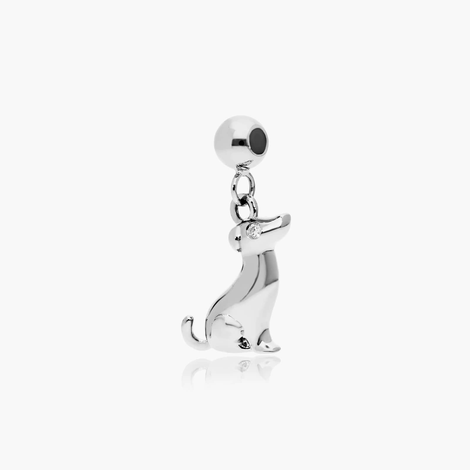 Dog Lab-Grown Diamond Charm In 14K White Gold By James Allen