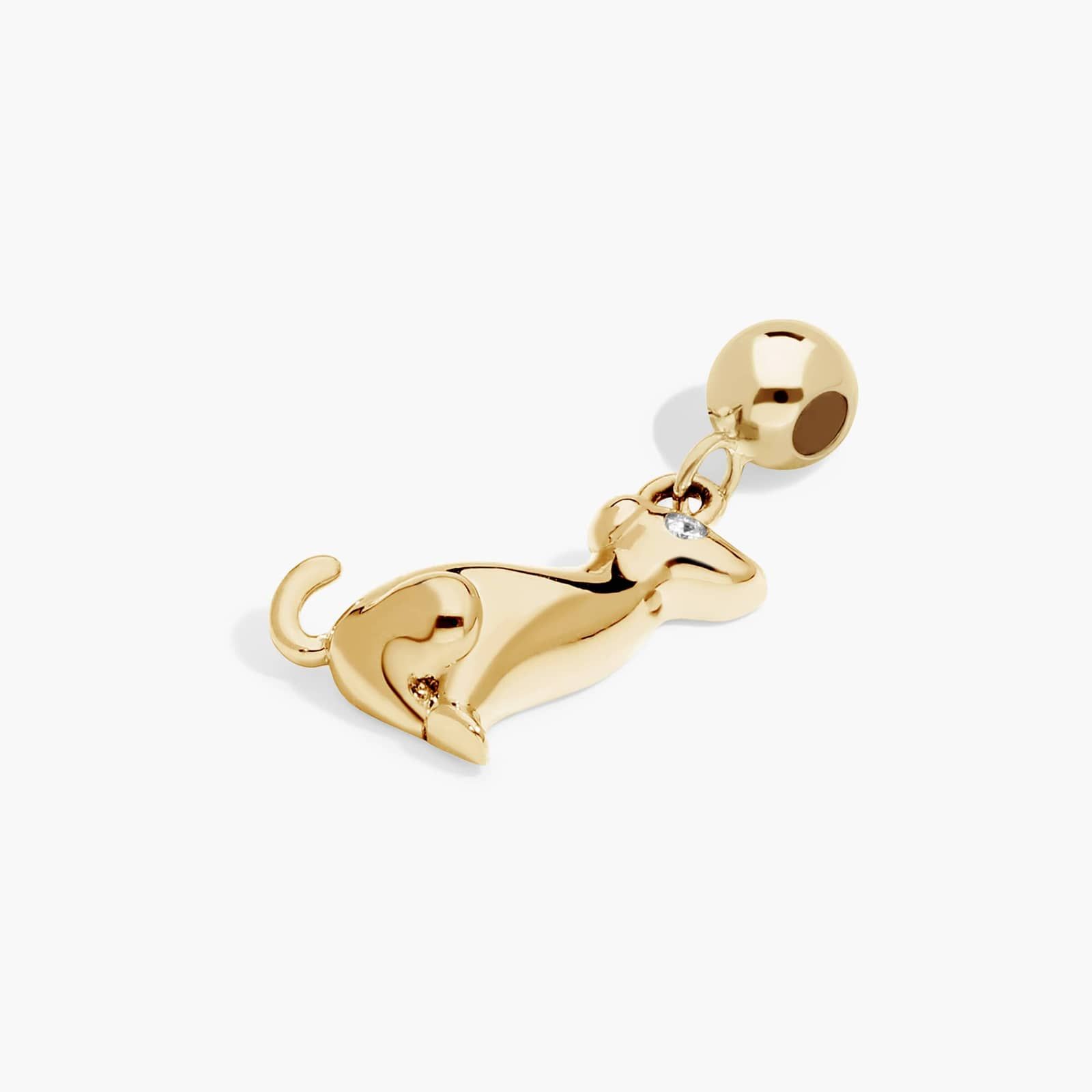 Dog Lab-Grown Diamond Charm In 14K Yellow Gold By James Allen