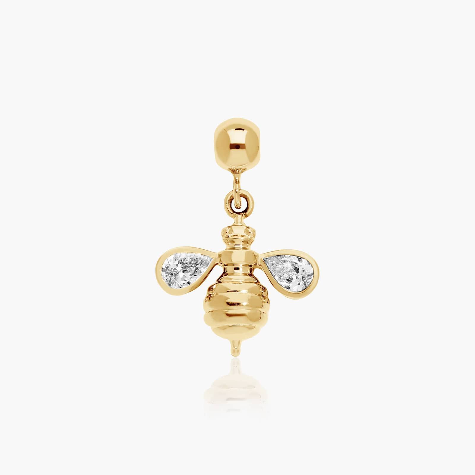 Bee Lab-Grown Diamond Charm In 14K Yellow Gold By James Allen