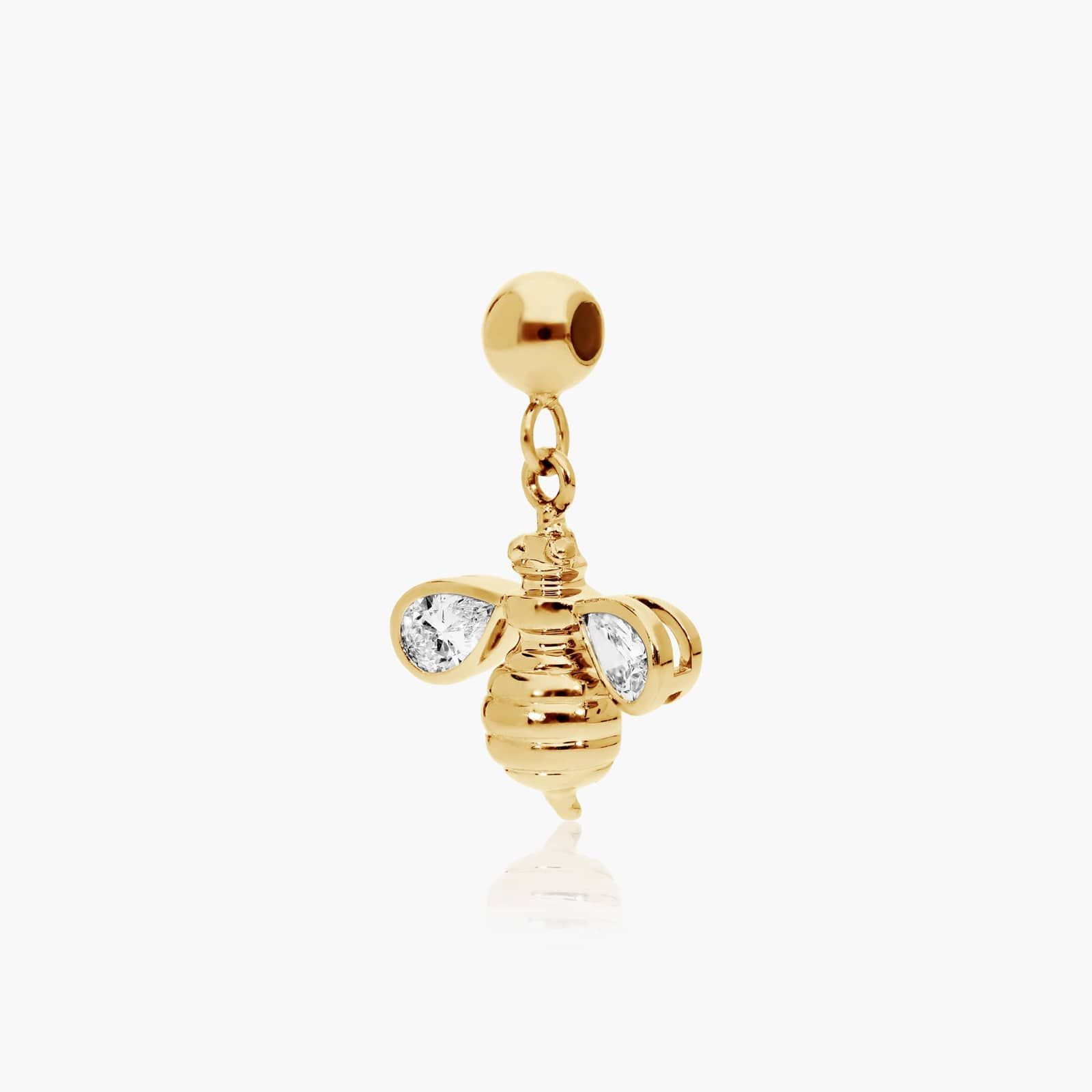 Bee Lab-Grown Diamond Charm In 14K Yellow Gold By James Allen