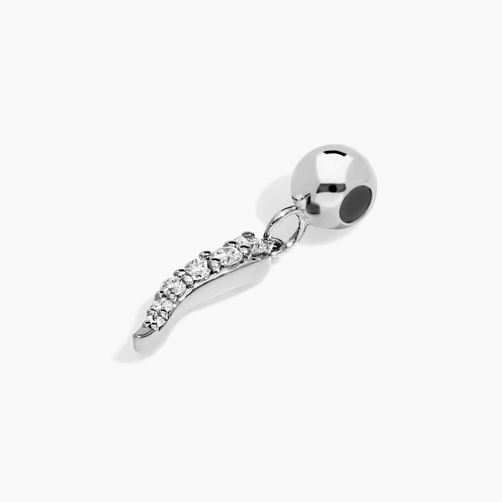 Cornicello Lab-Grown Diamond Charm In 14K White Gold By James Allen