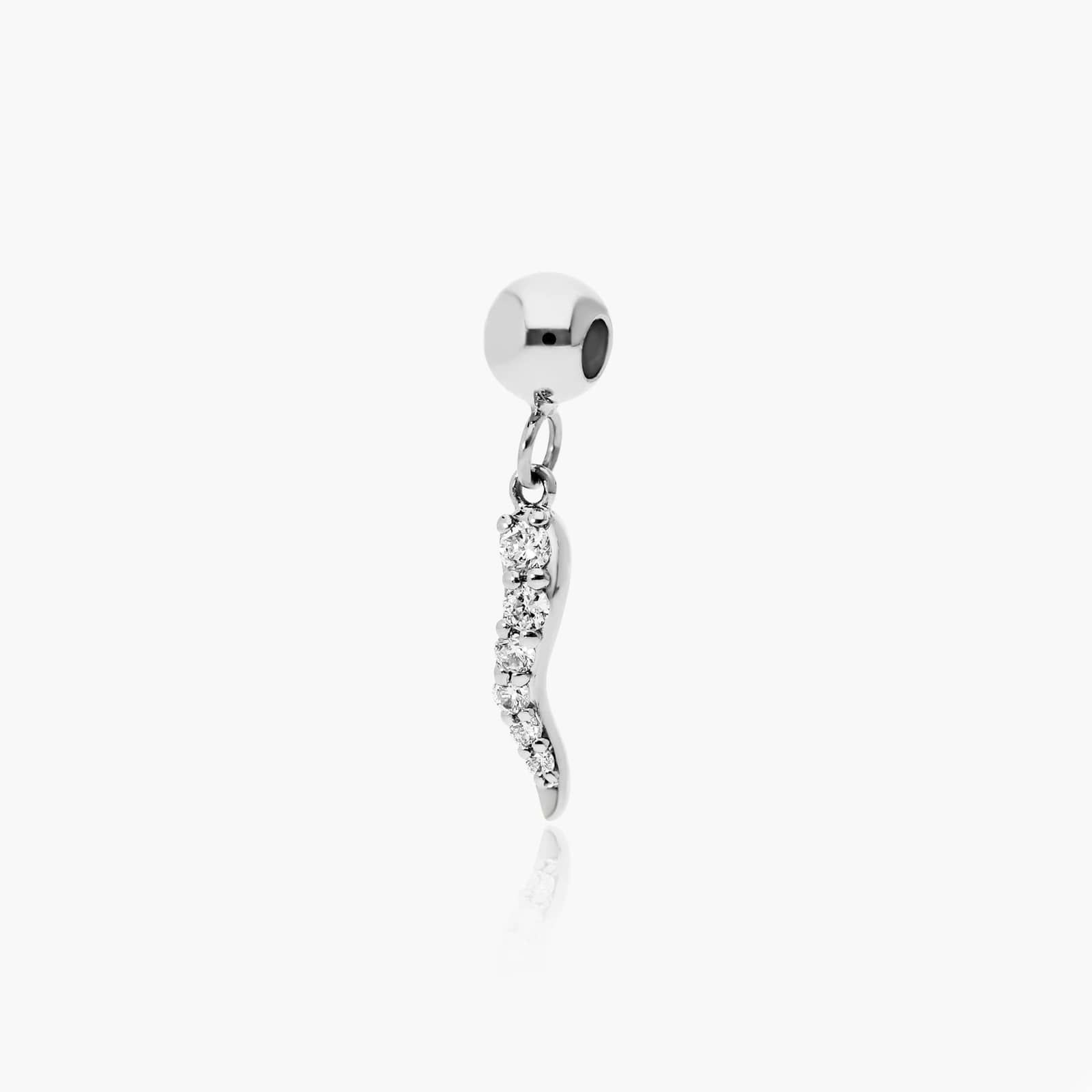 Cornicello Lab-Grown Diamond Charm In 14K White Gold By James Allen